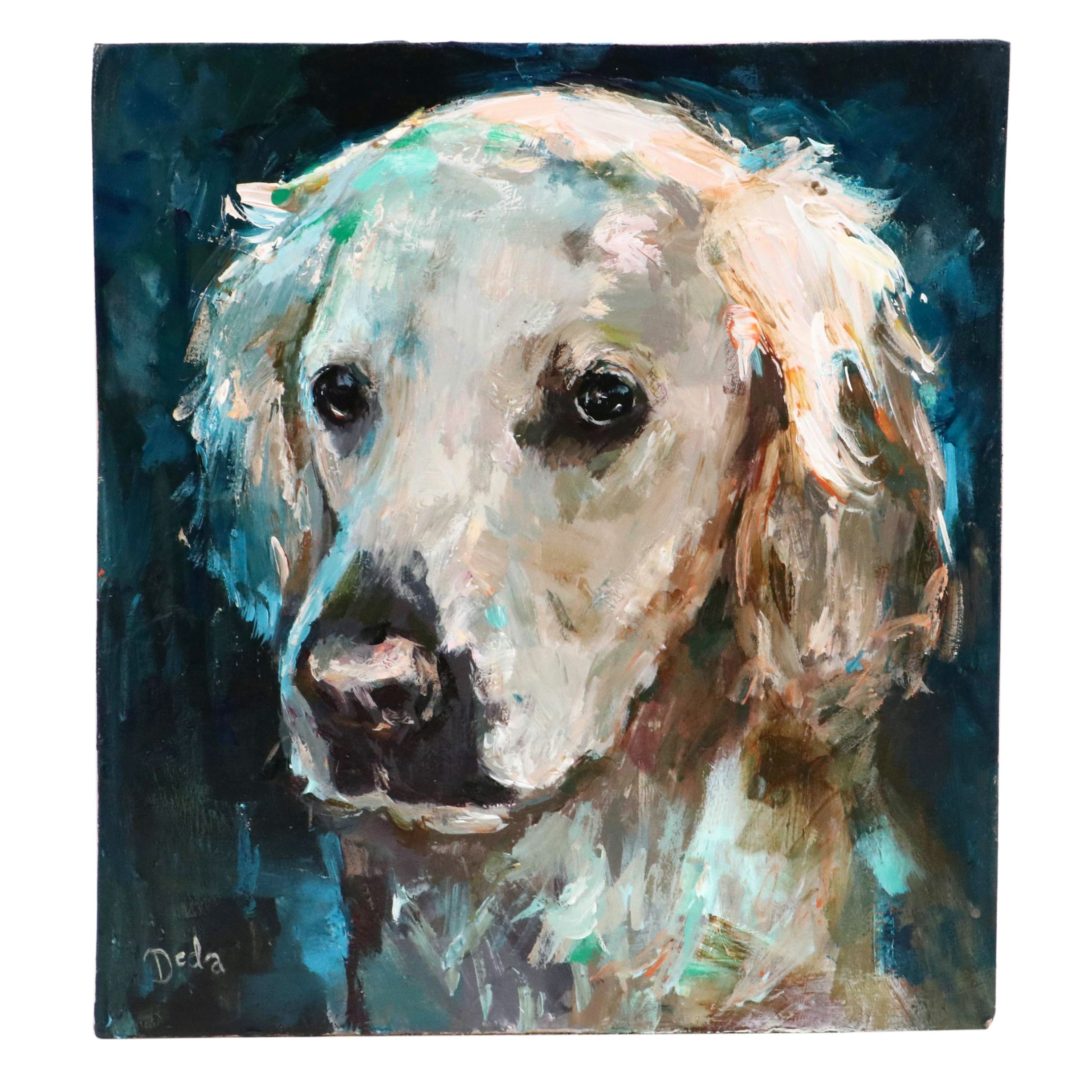 Adam Deda Oil Painting of Dog "Blue," 2025