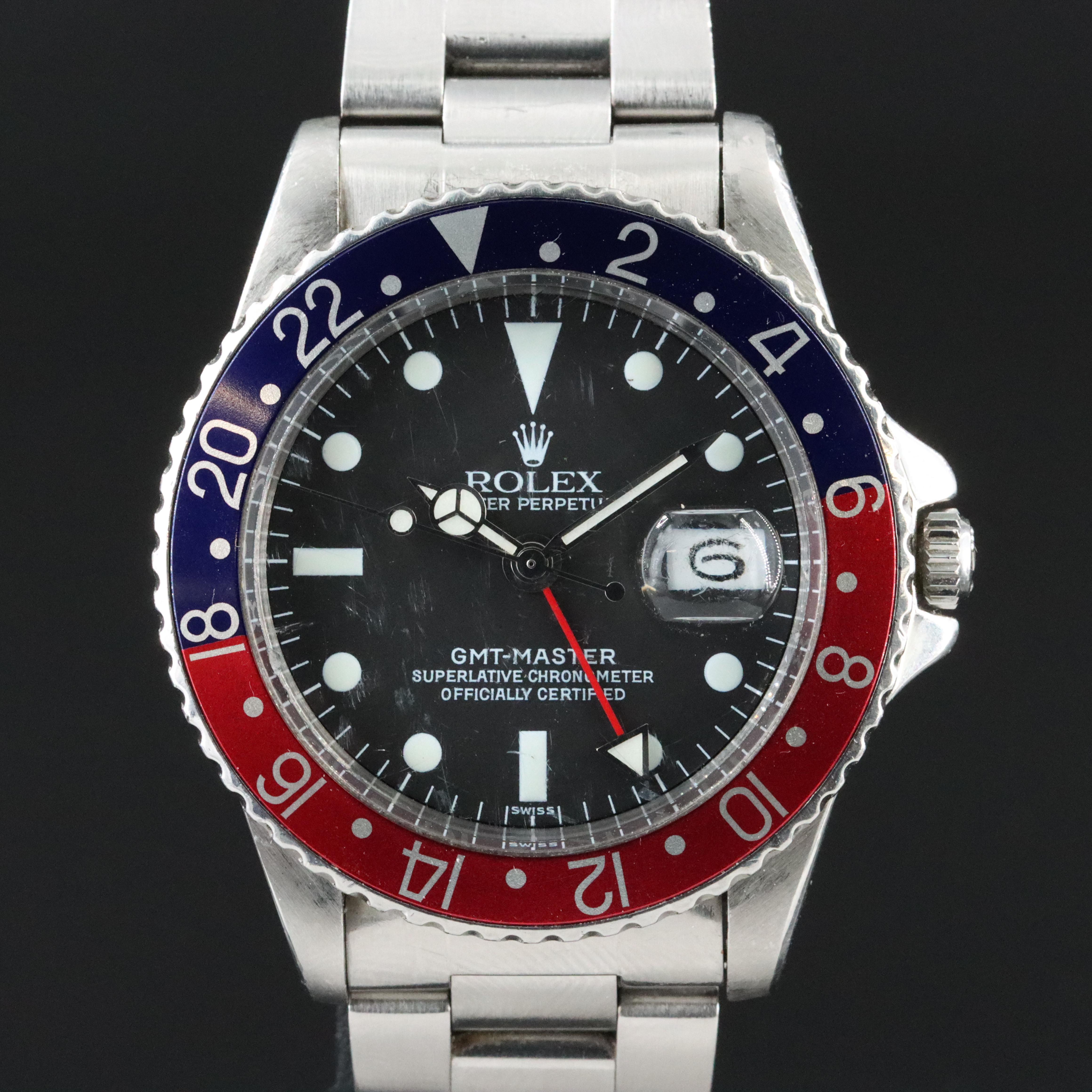 1968 Rolex GMT Master 1675 Stainless Steel Watch