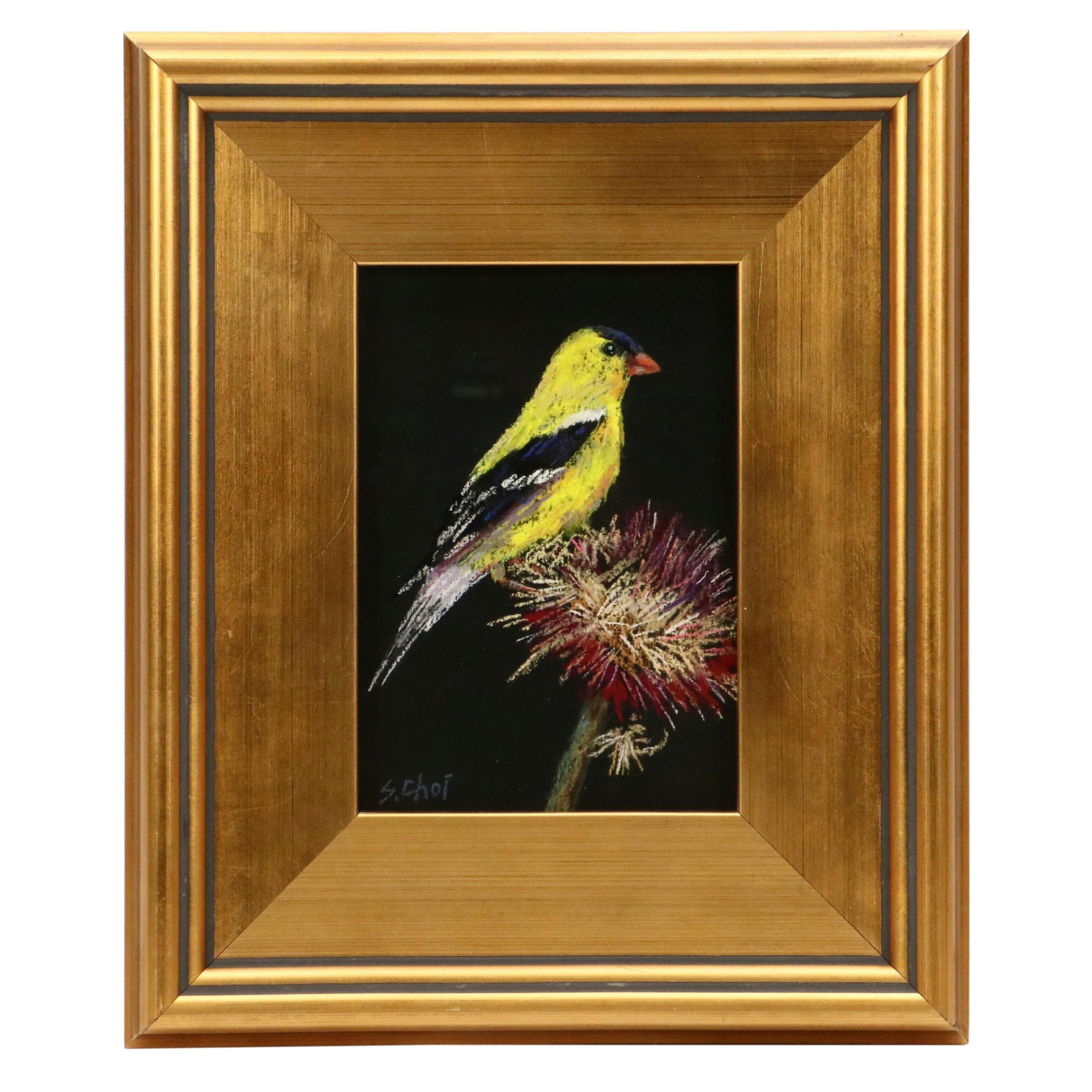 Sunkyung Choi Pastel Drawing of a Bird, 21st Century