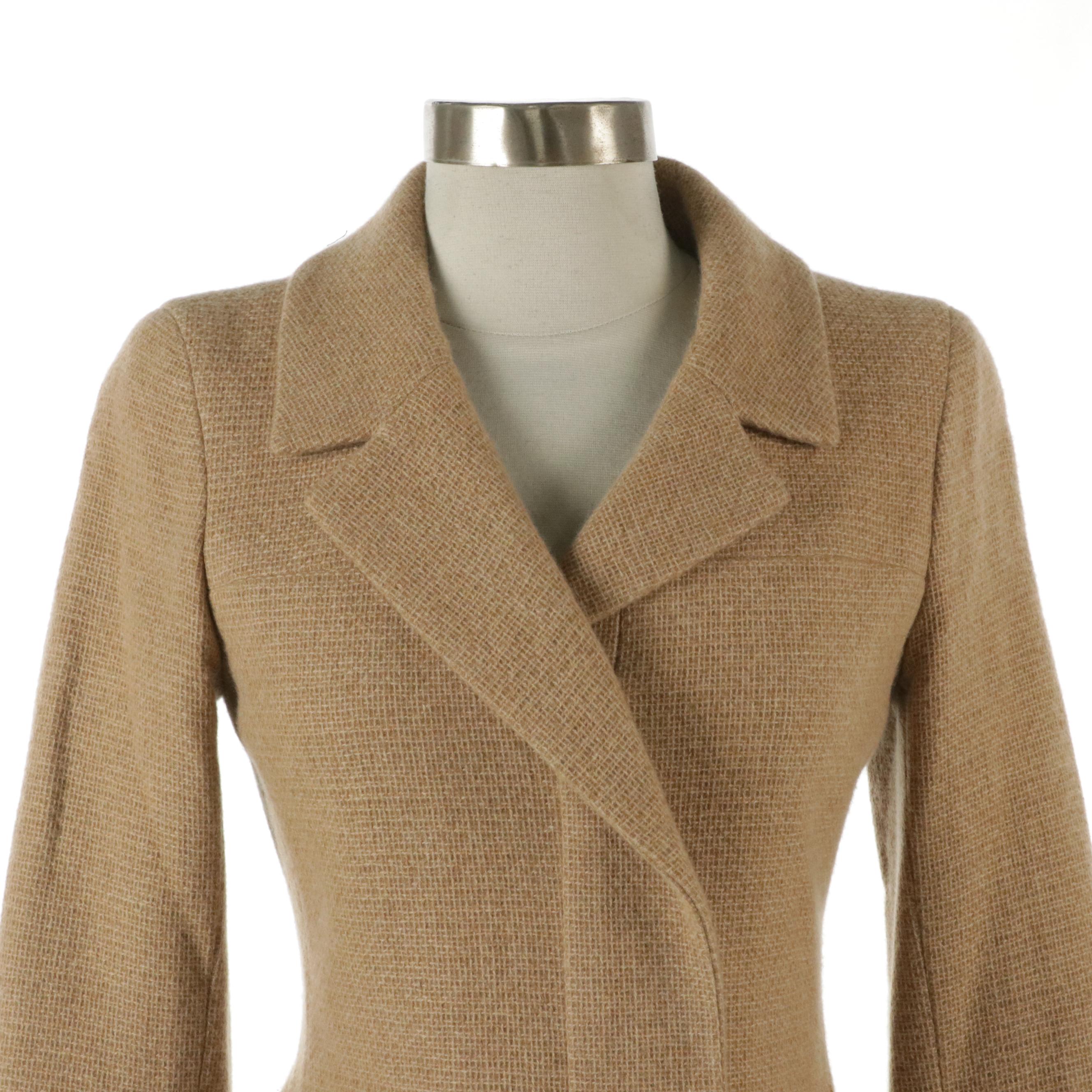 Chanel Beige Cashmere Cropped Zip Blazer
