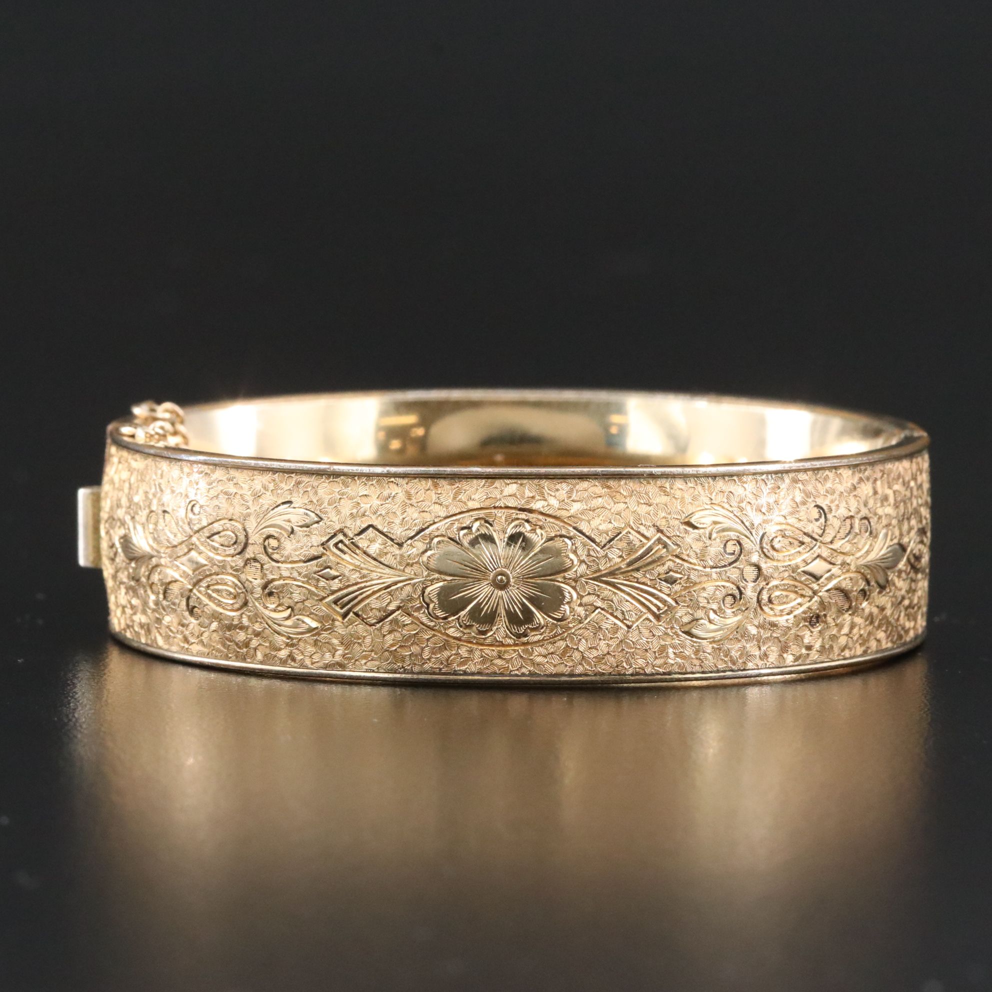 Vintage Binder Bros Inc. Gold-Filled Etched Bangle