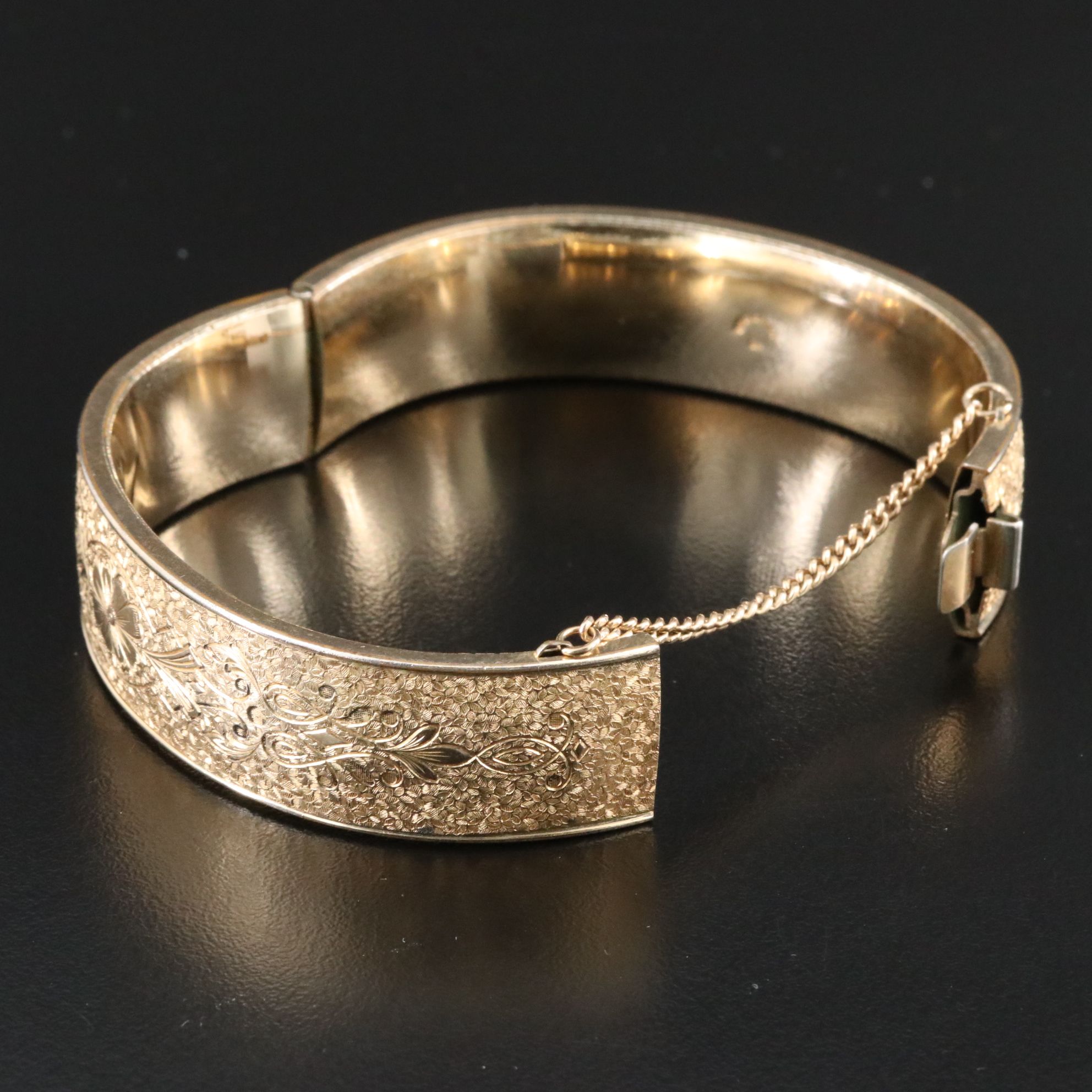 Vintage Binder Bros Inc. Gold-Filled Etched Bangle
