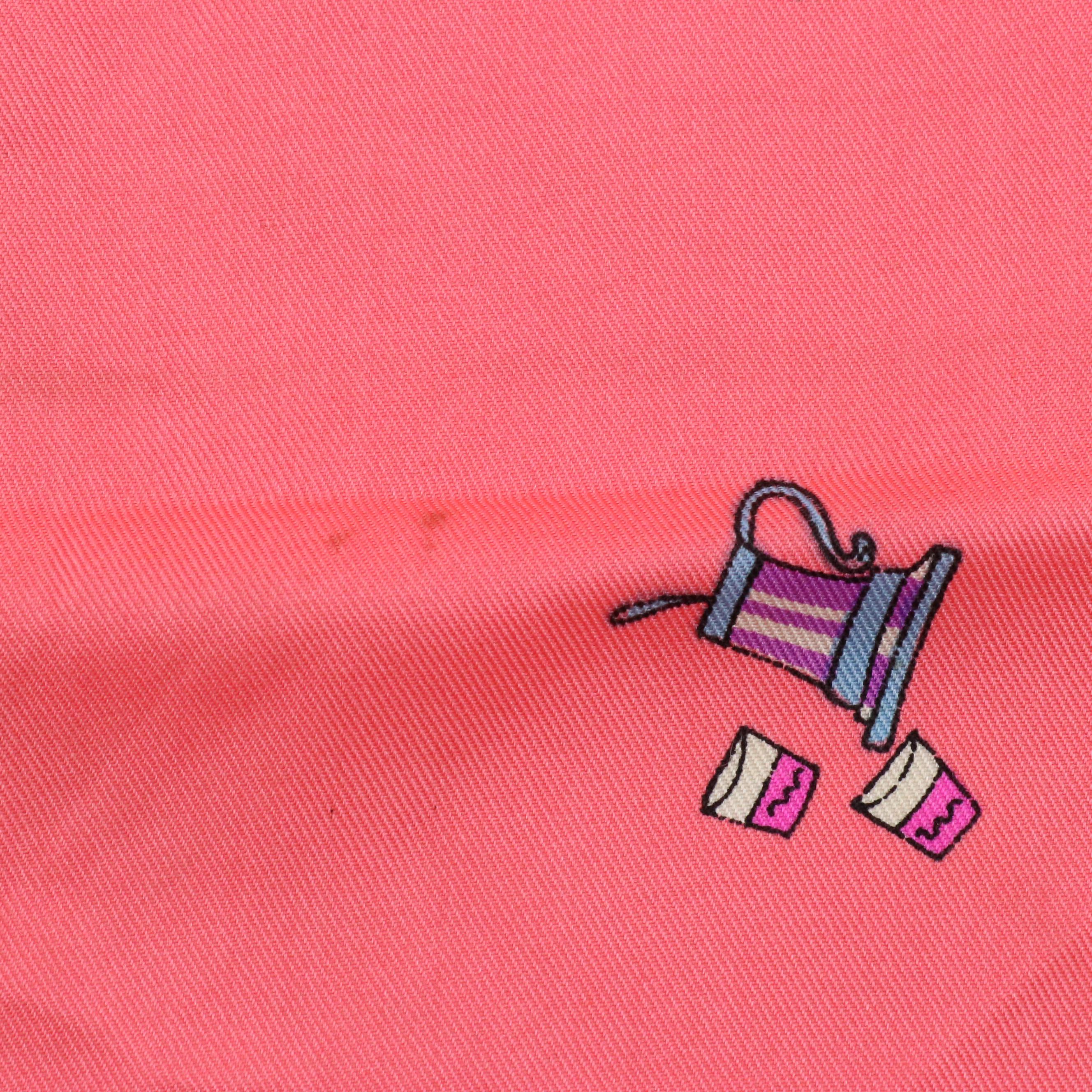 Vintage Emilio Pucci Pink Abstract Printed Cotton Scarves