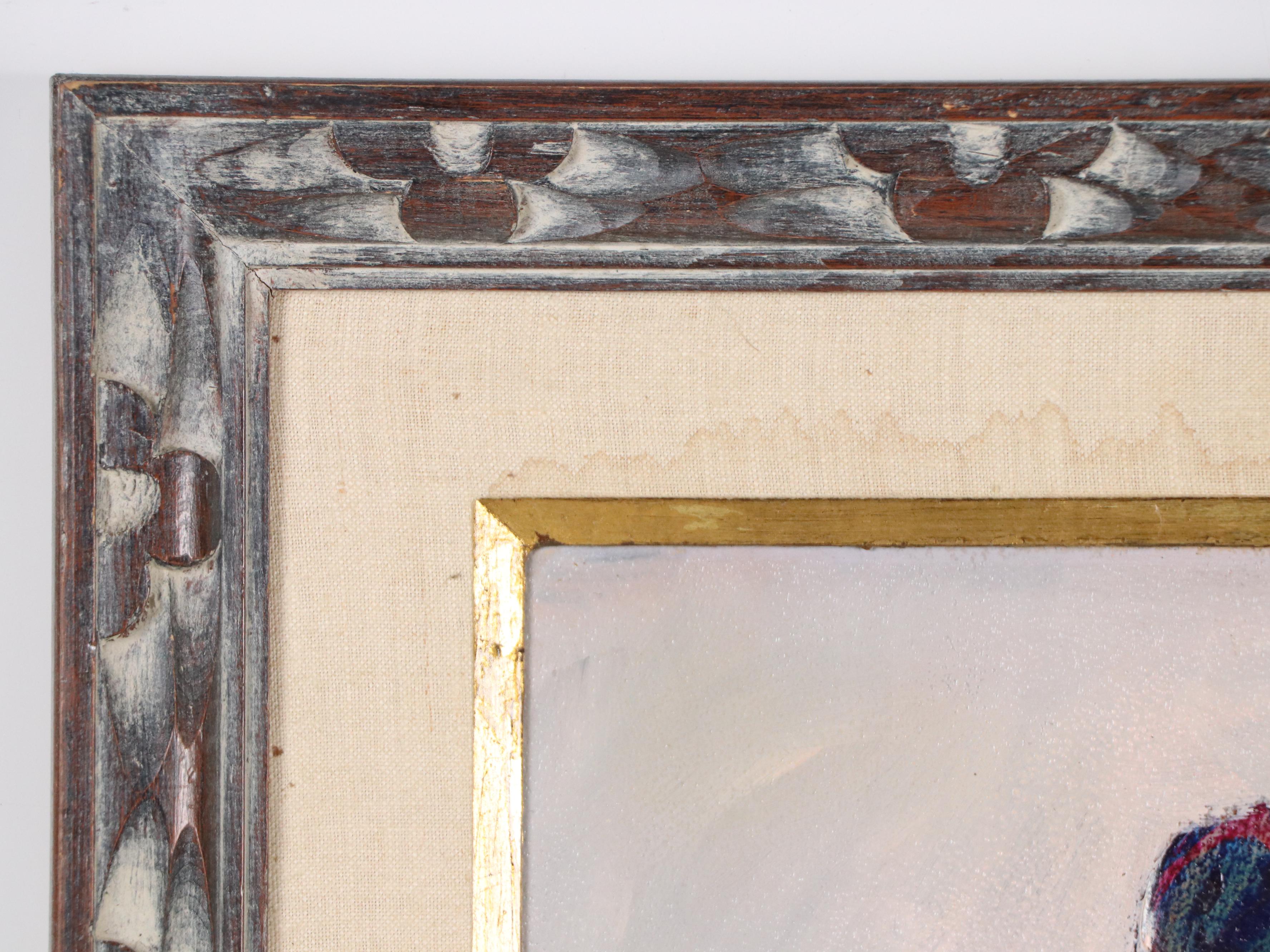 Louis Spiegel Clown Portrait Oil Painting, Late 20th Century