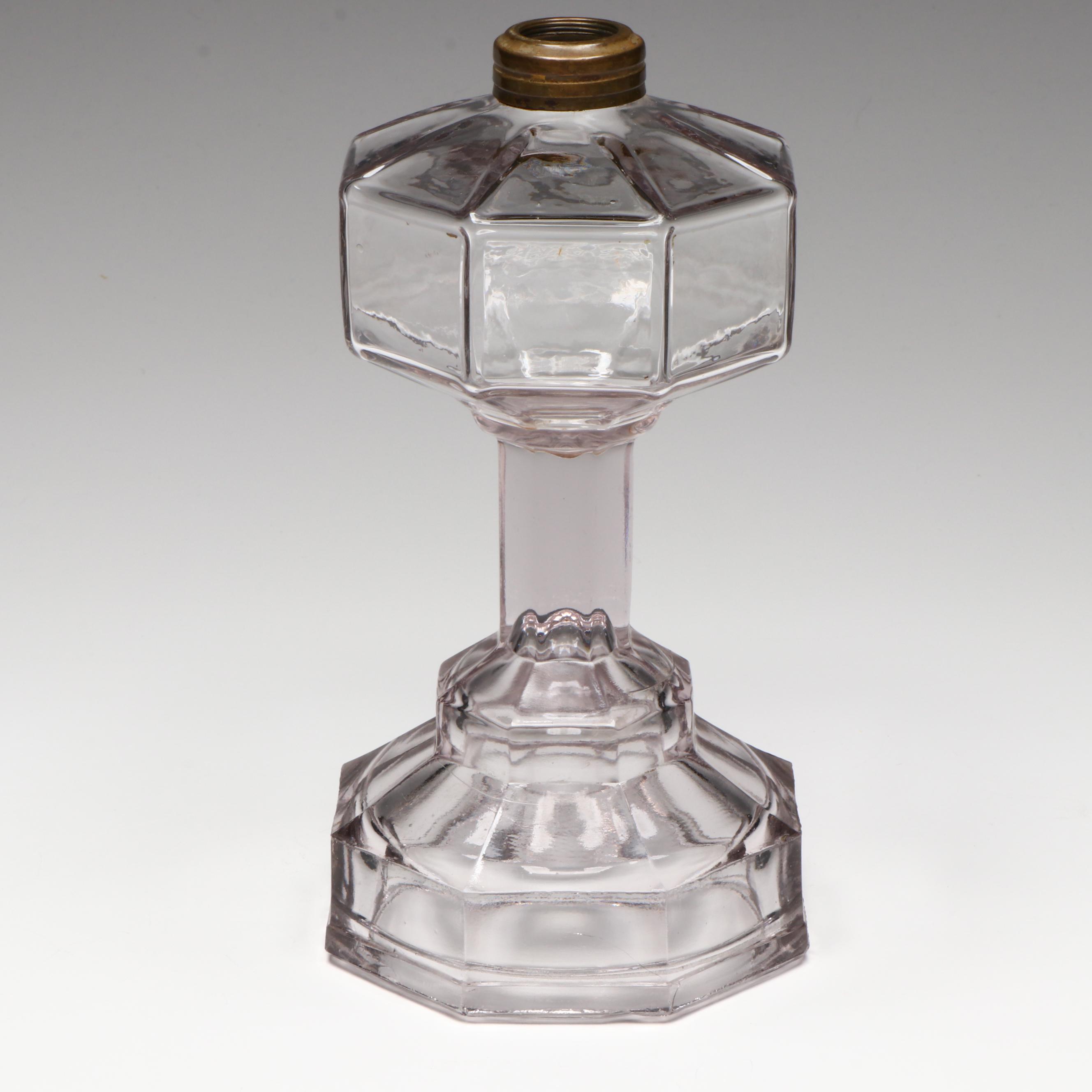 EAPG Octavia Oil Lamp, Hobnail Glass Bowl, Colonial Gift House Glass Creamer