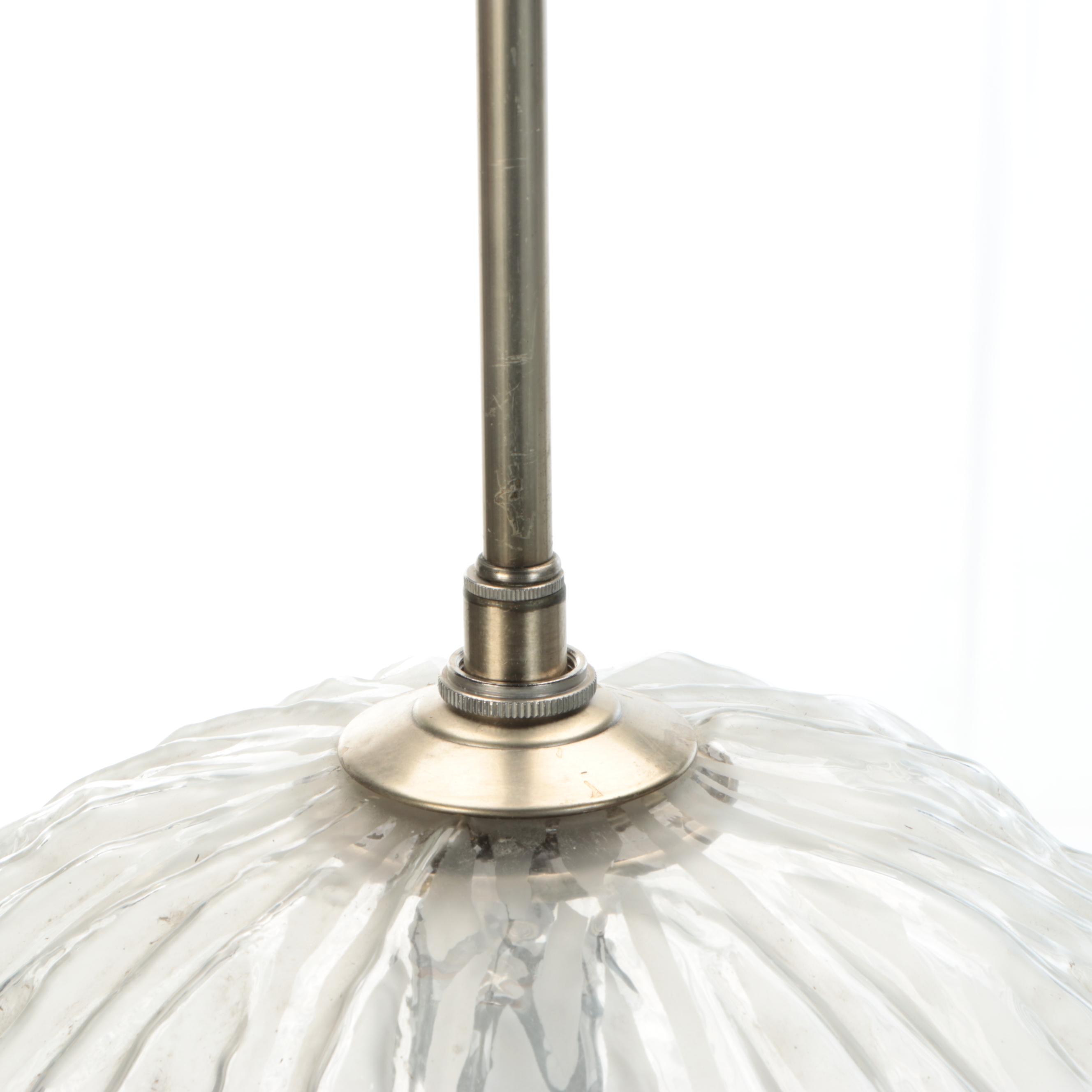 Italian Murano Mid Century Frosted Glass Pendants, Vintage