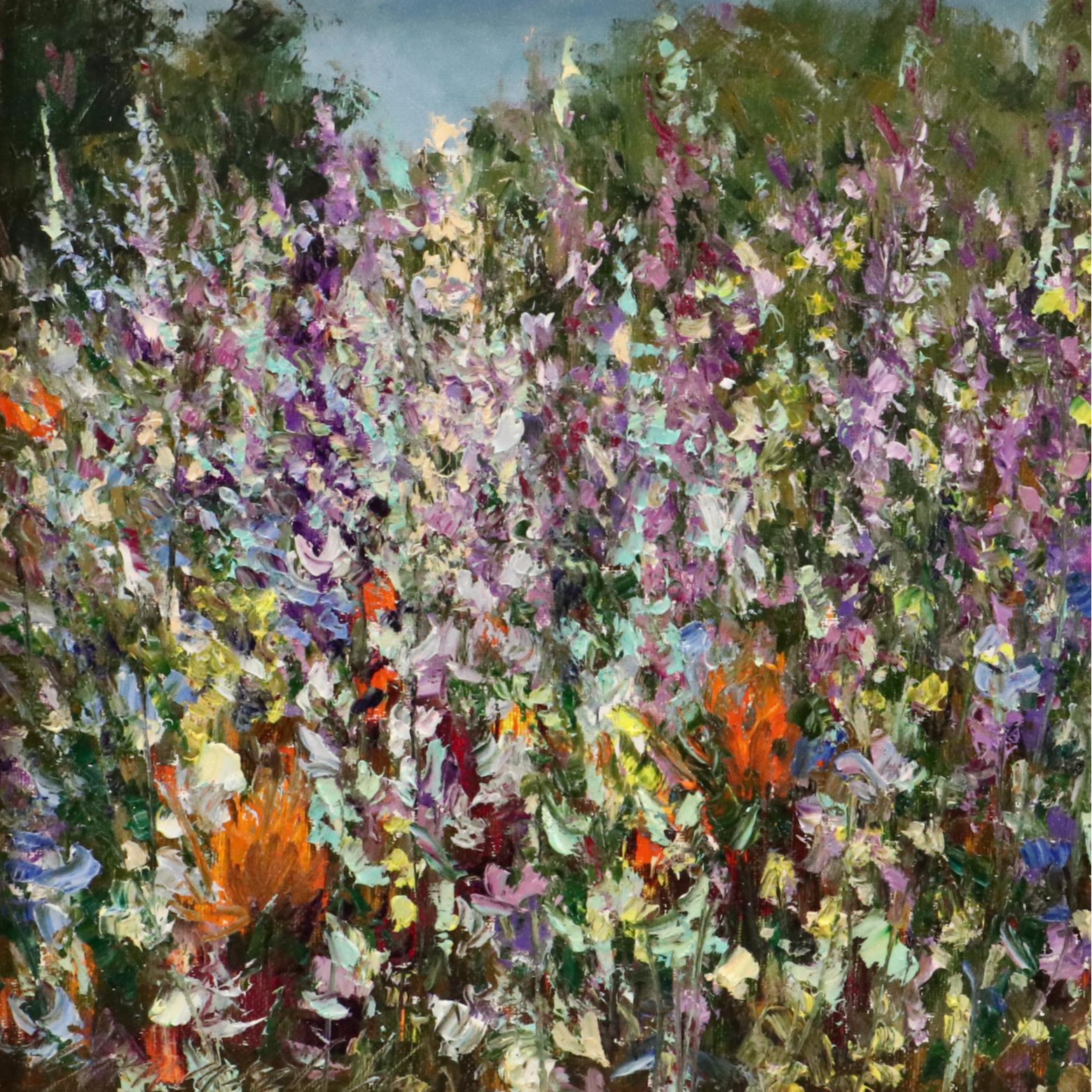 Garncarek Aleksander Floral Landscape Oil Painting "Kwiaty," 2025