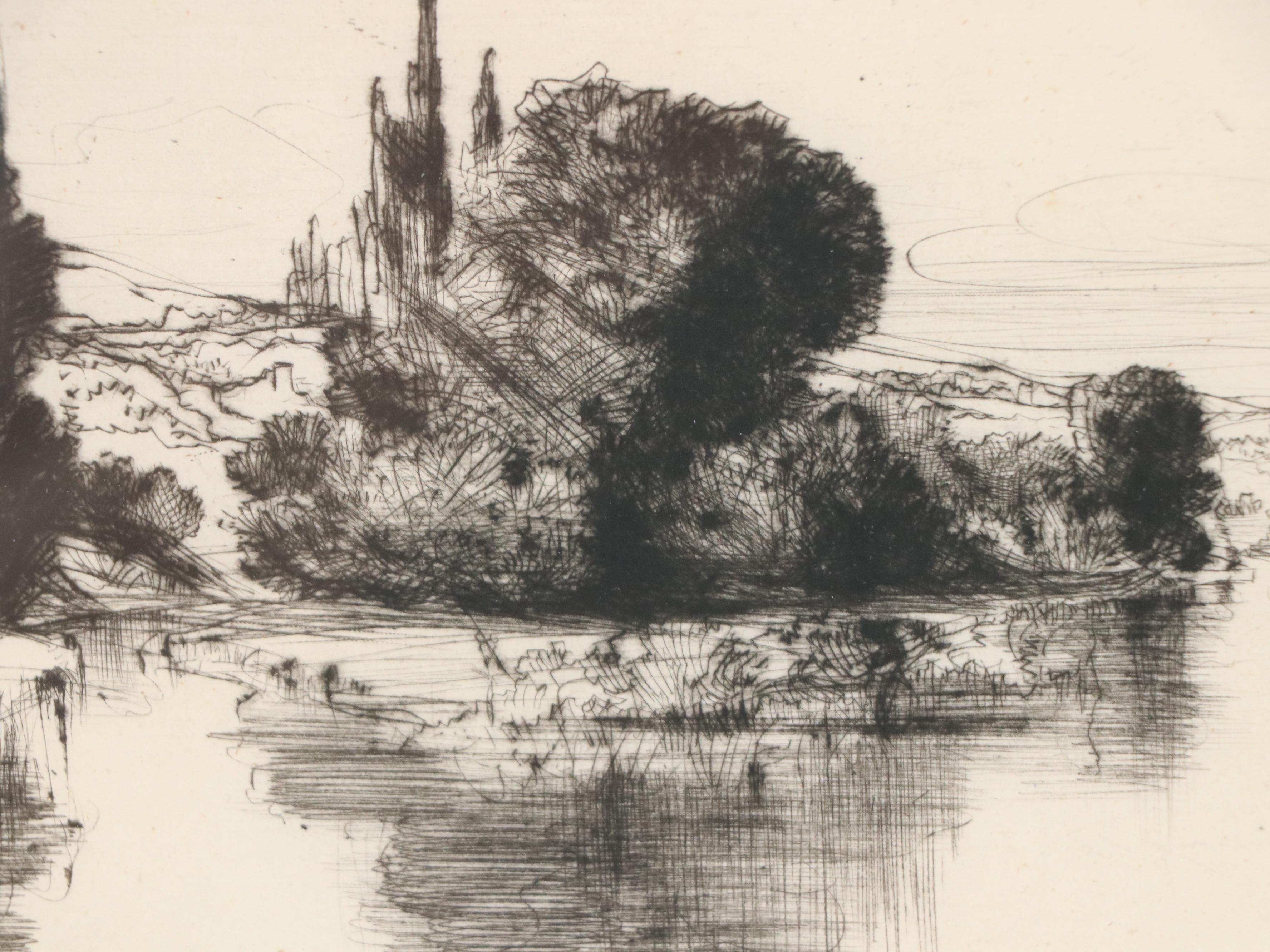 Sir Francis Seymour Haden Etching "Hampton Court," 1864