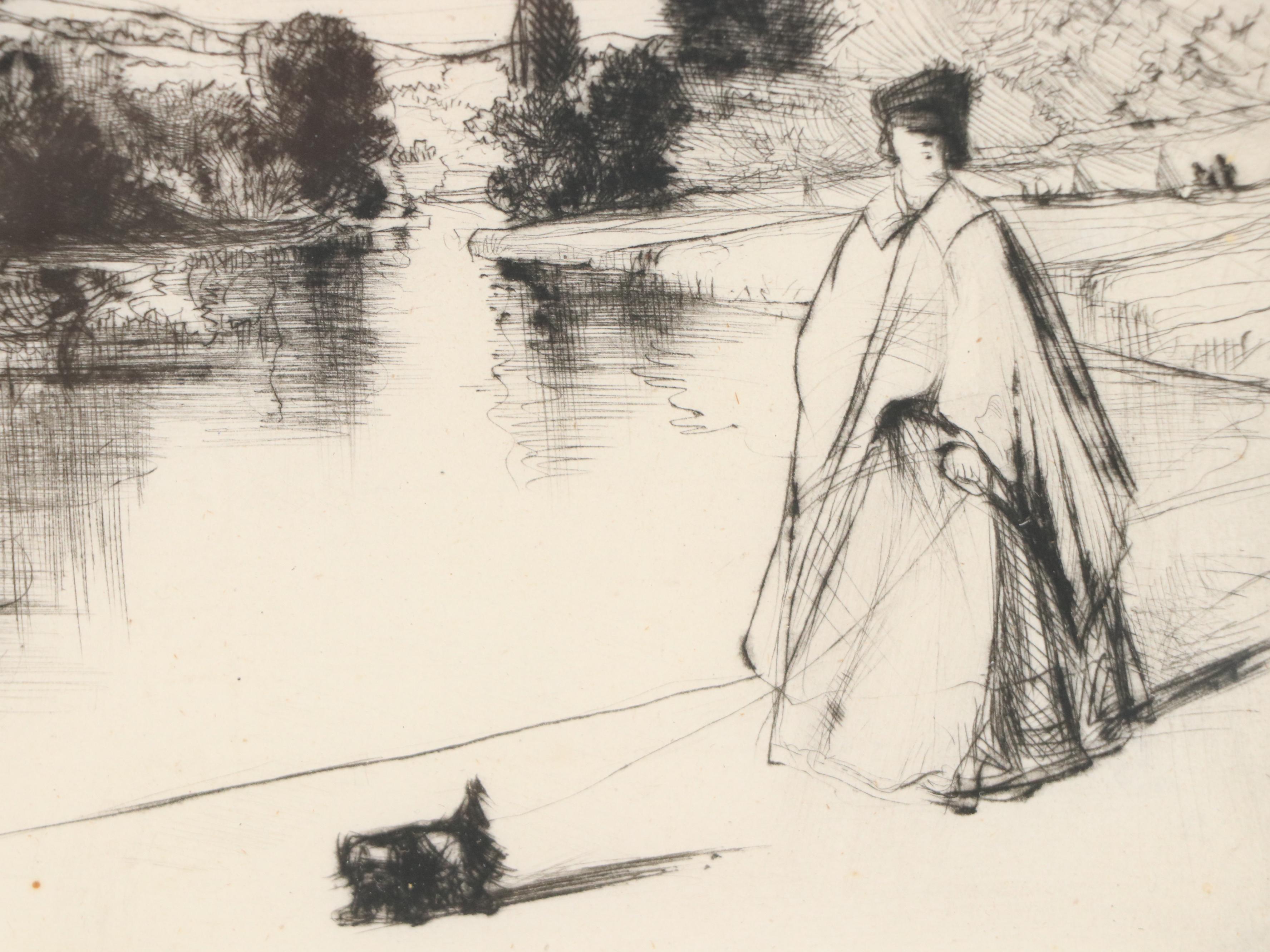 Sir Francis Seymour Haden Etching "Hampton Court," 1864