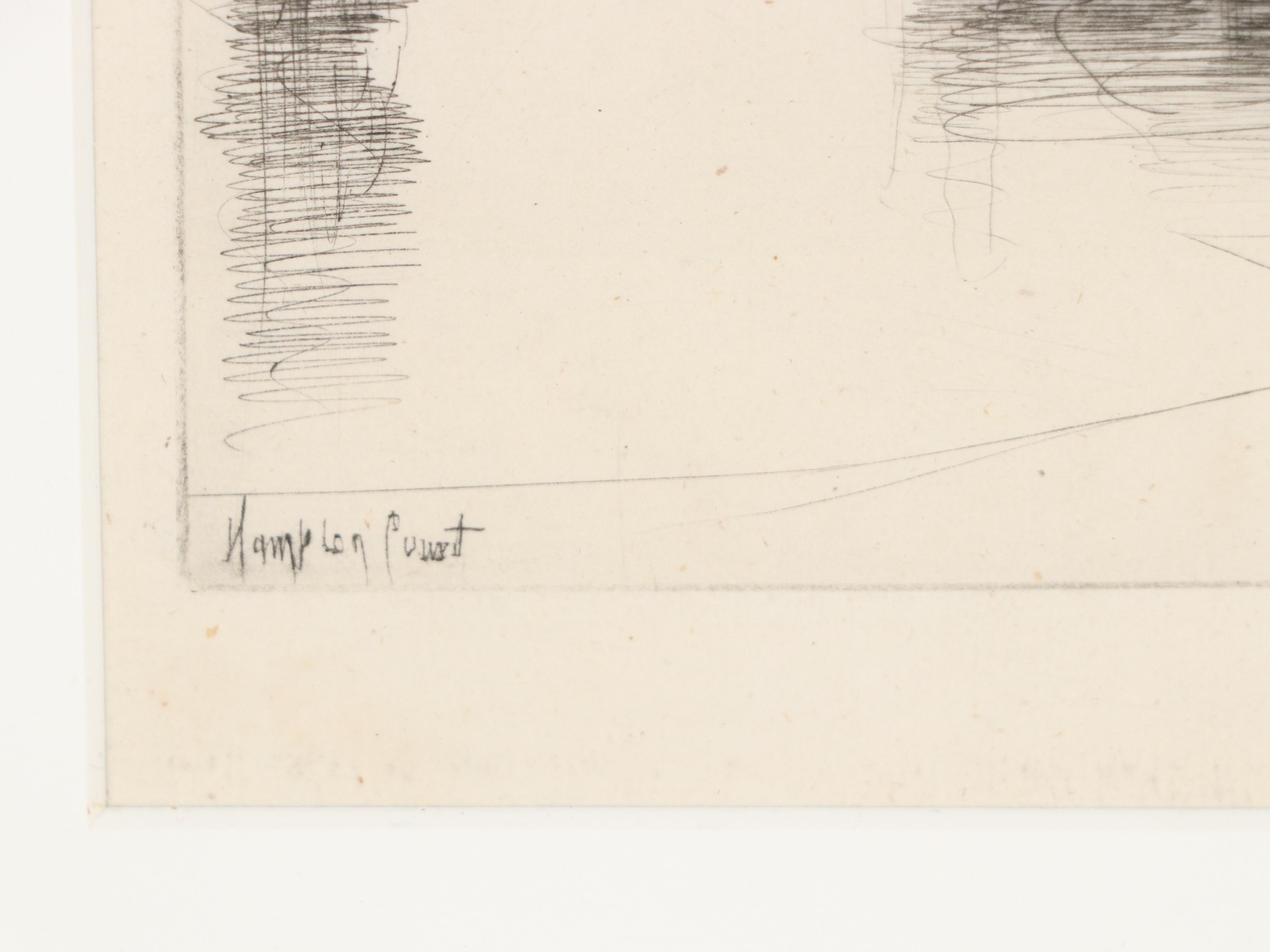 Sir Francis Seymour Haden Etching "Hampton Court," 1864