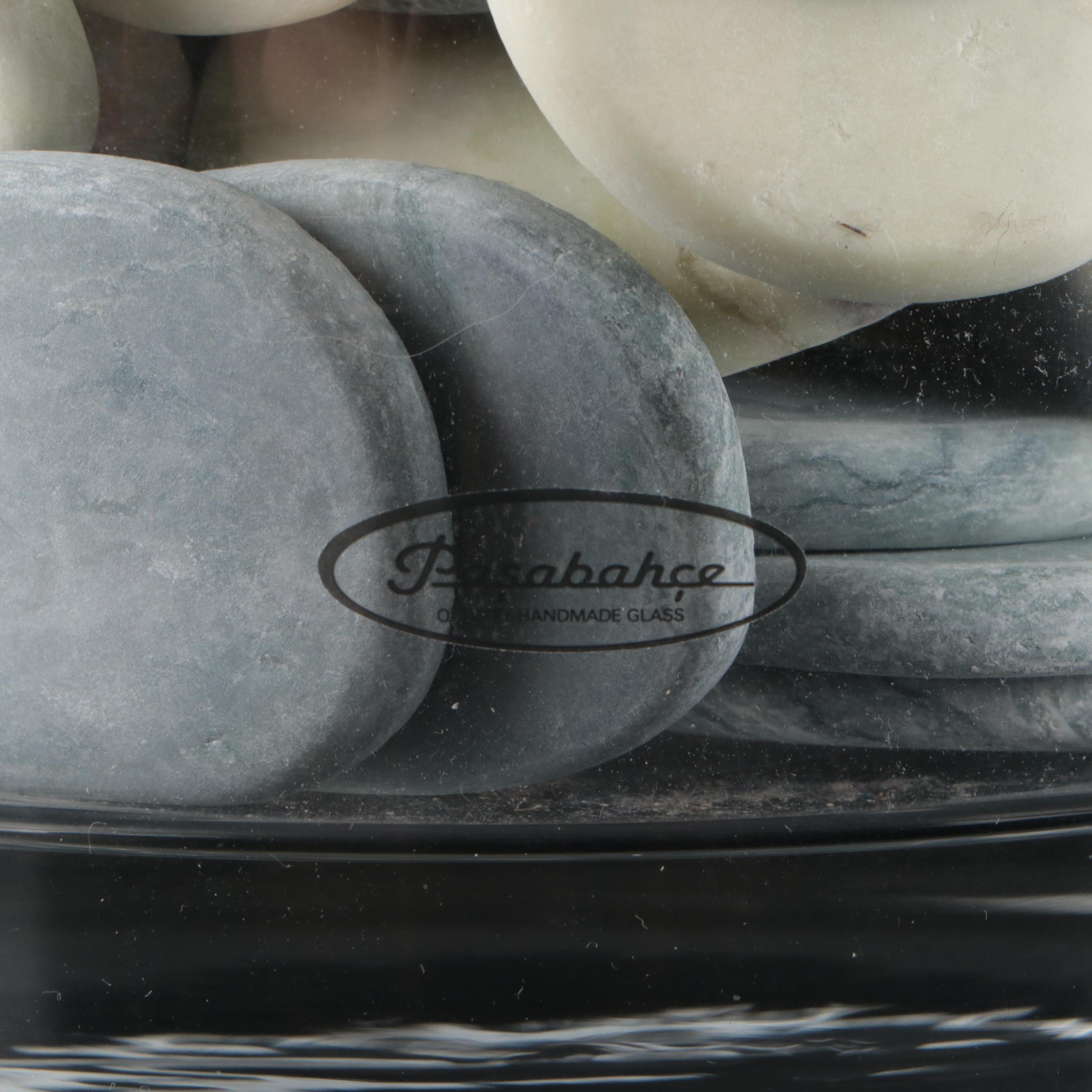 Paşabahçe Crystal and Other Glass Vases with Pebbles and Marbles