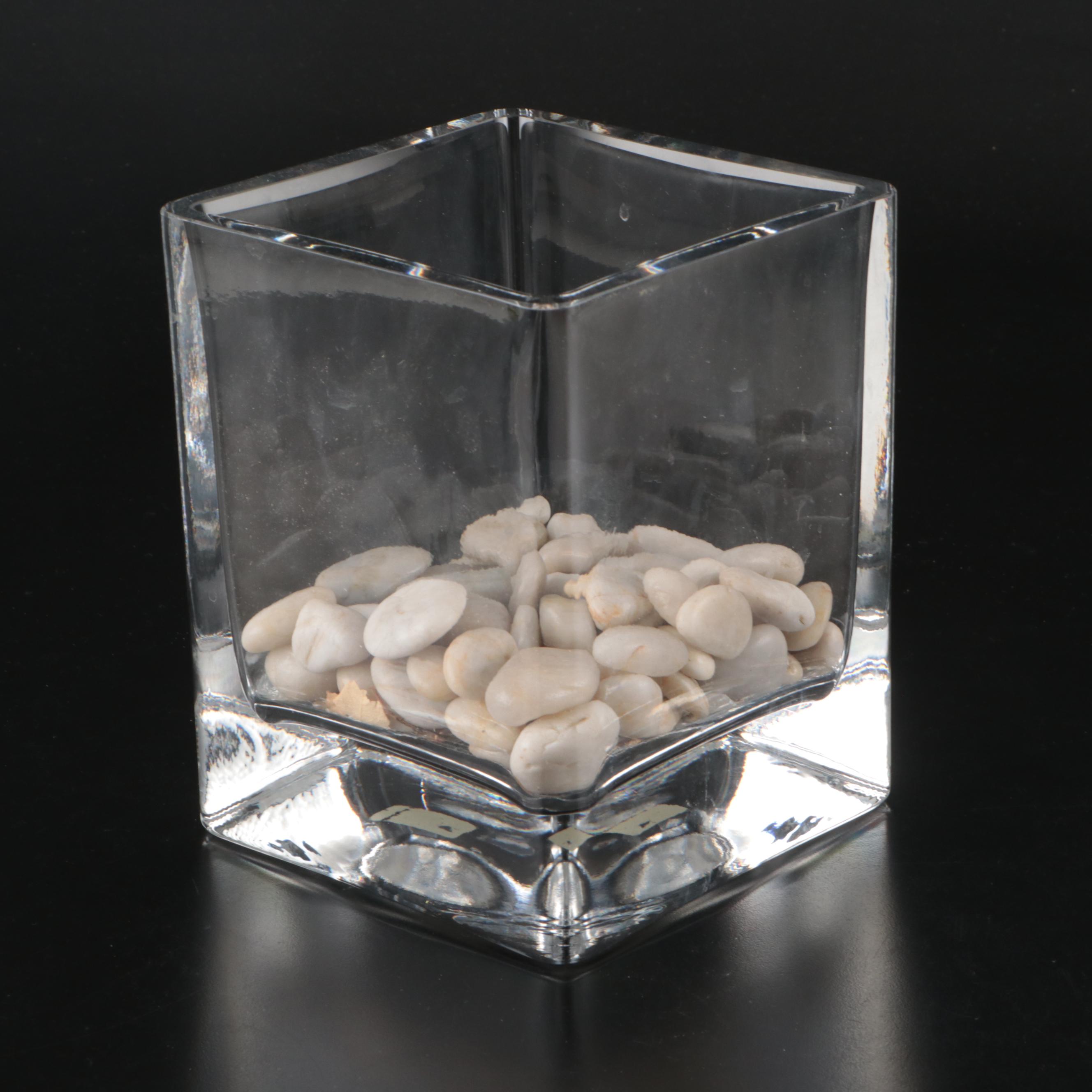 Paşabahçe Crystal and Other Glass Vases with Pebbles and Marbles