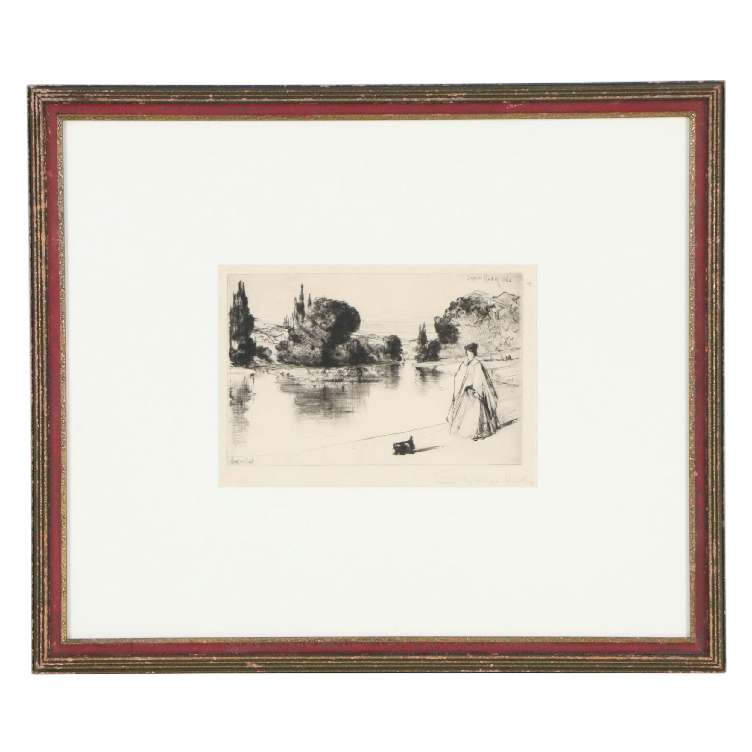 Sir Francis Seymour Haden Etching "Hampton Court," 1864