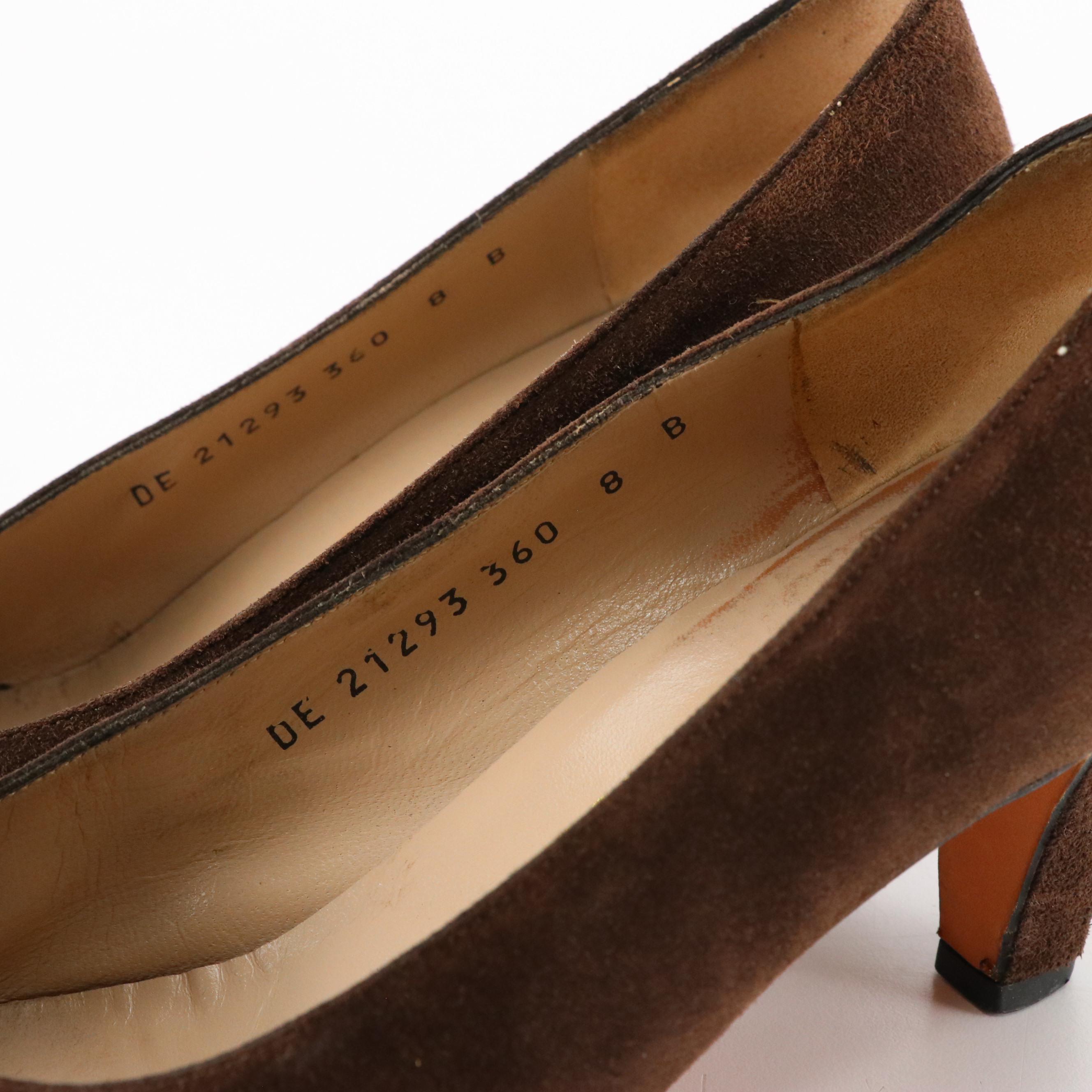 Salvatore Ferragamo Vintage Chocolate Brown Suede Pumps
