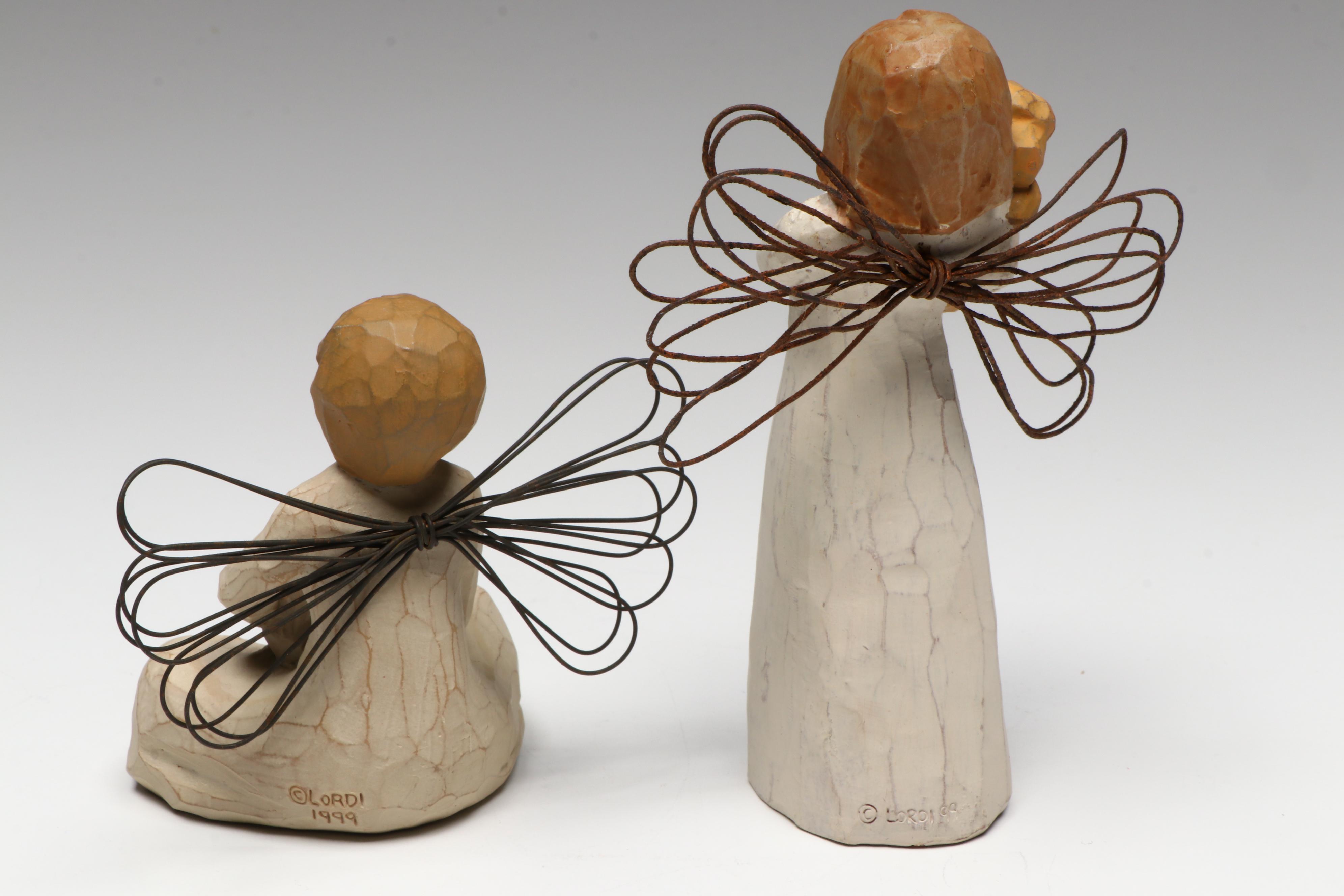 Jim Shore "Angel of Love" with More Resin and Bisque Angel Figurines