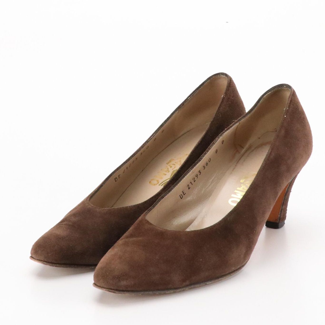 Salvatore Ferragamo Vintage Chocolate Brown Suede Pumps