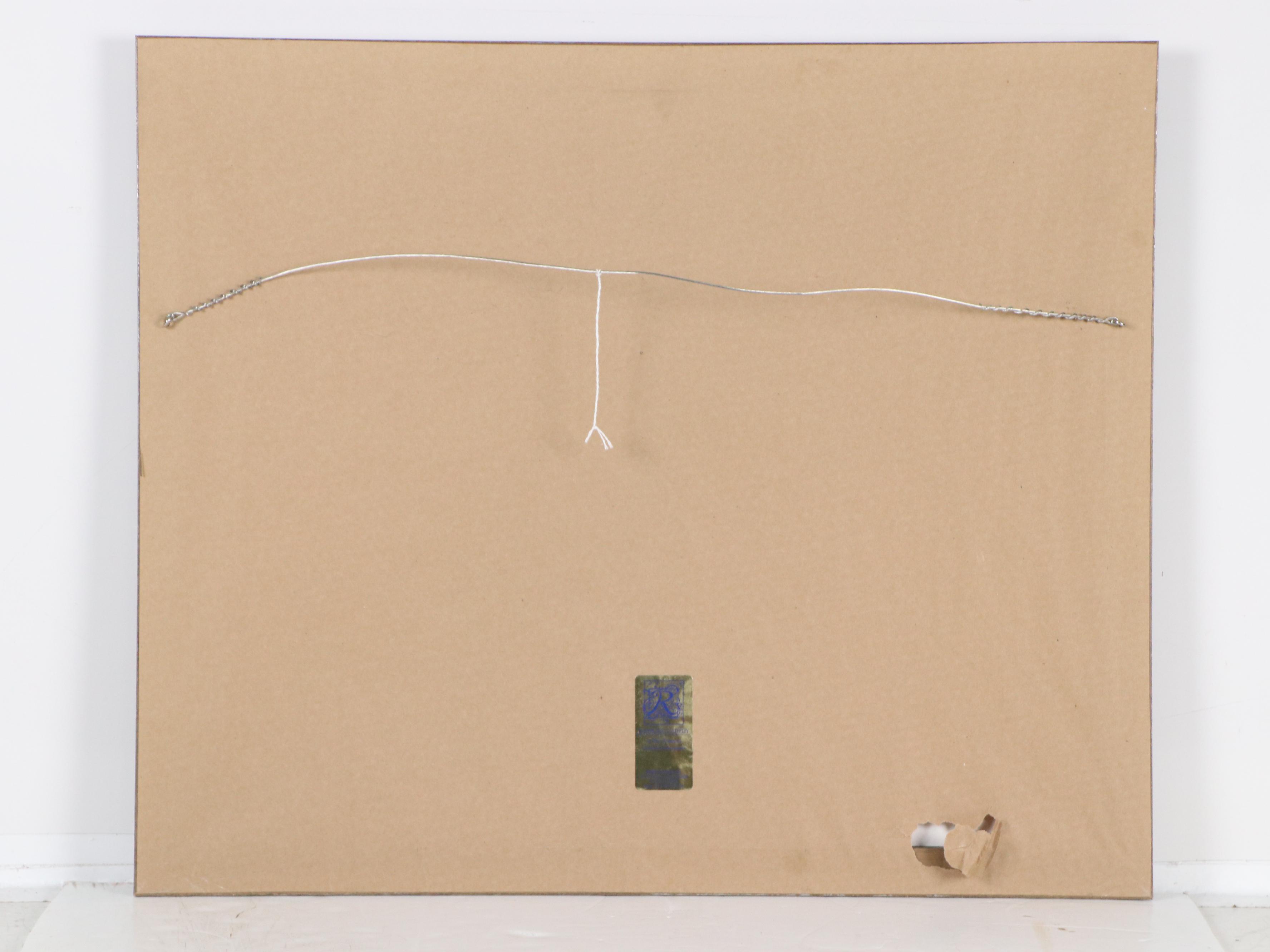 Woodcut of Figures in Market Scene, Late 20th Century