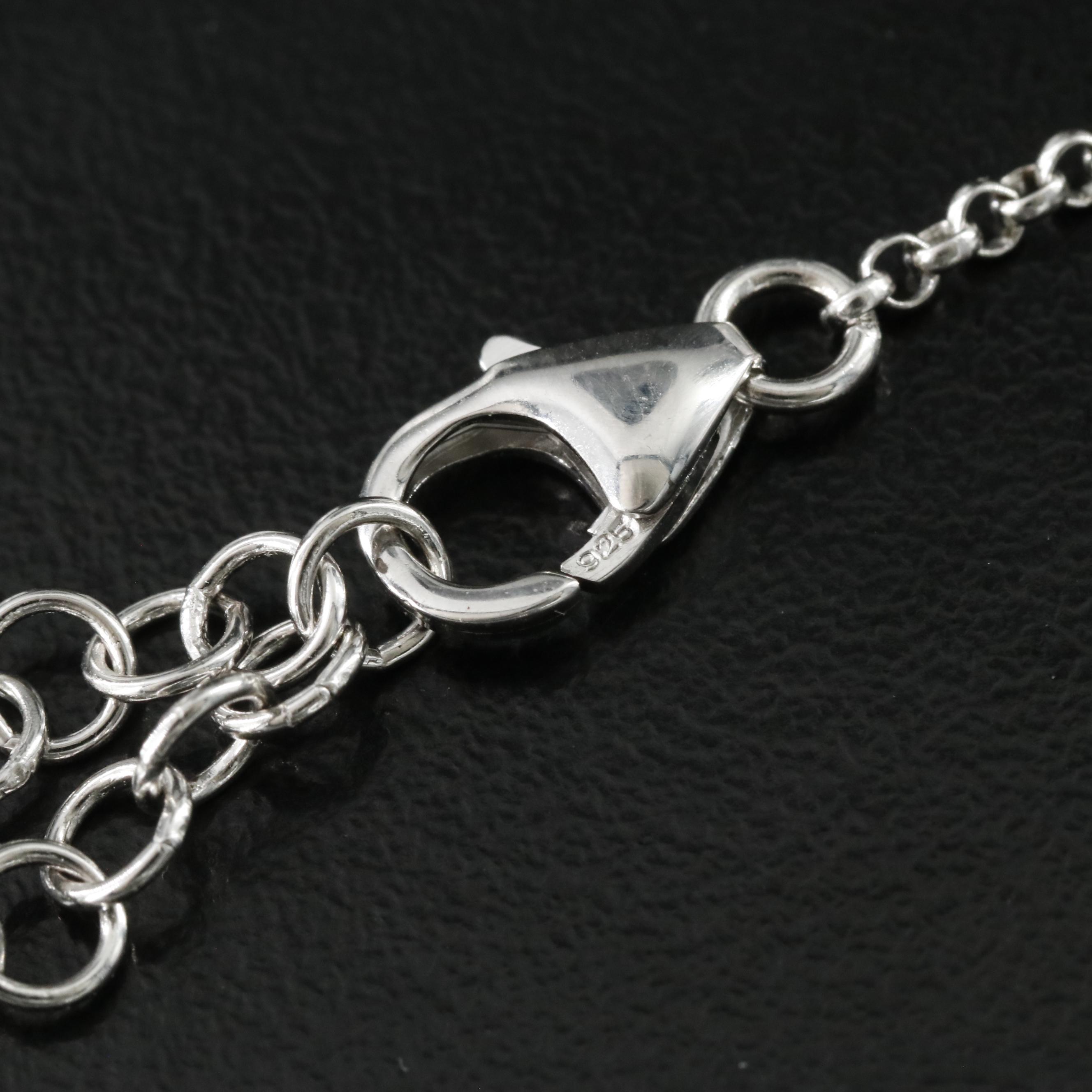 Sterling CZ and Lab Grown Fancy Orange Diamond Evil Eye Bracelet