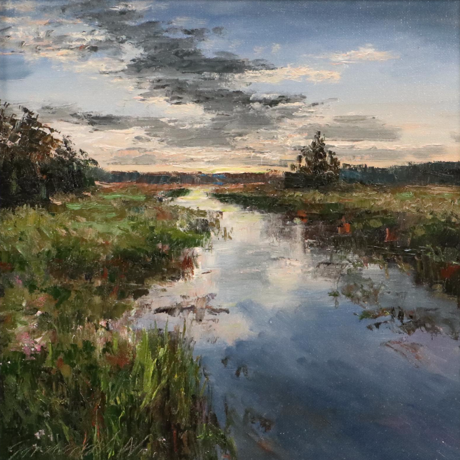 Garncarek Aleksander Pond Landscape "Zmierzk" Oil Painting, 2025