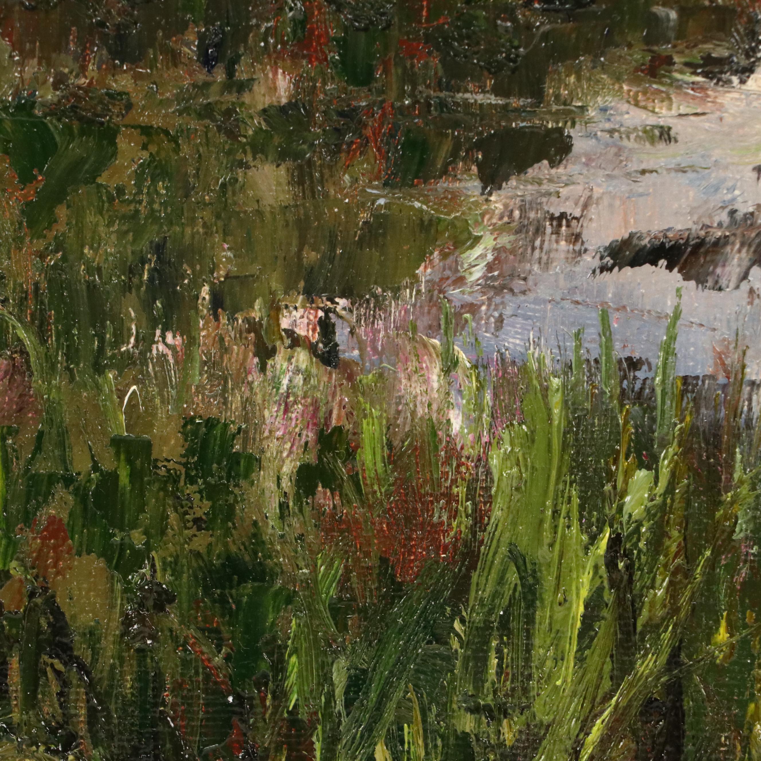 Garncarek Aleksander Pond Landscape "Zmierzk" Oil Painting, 2025