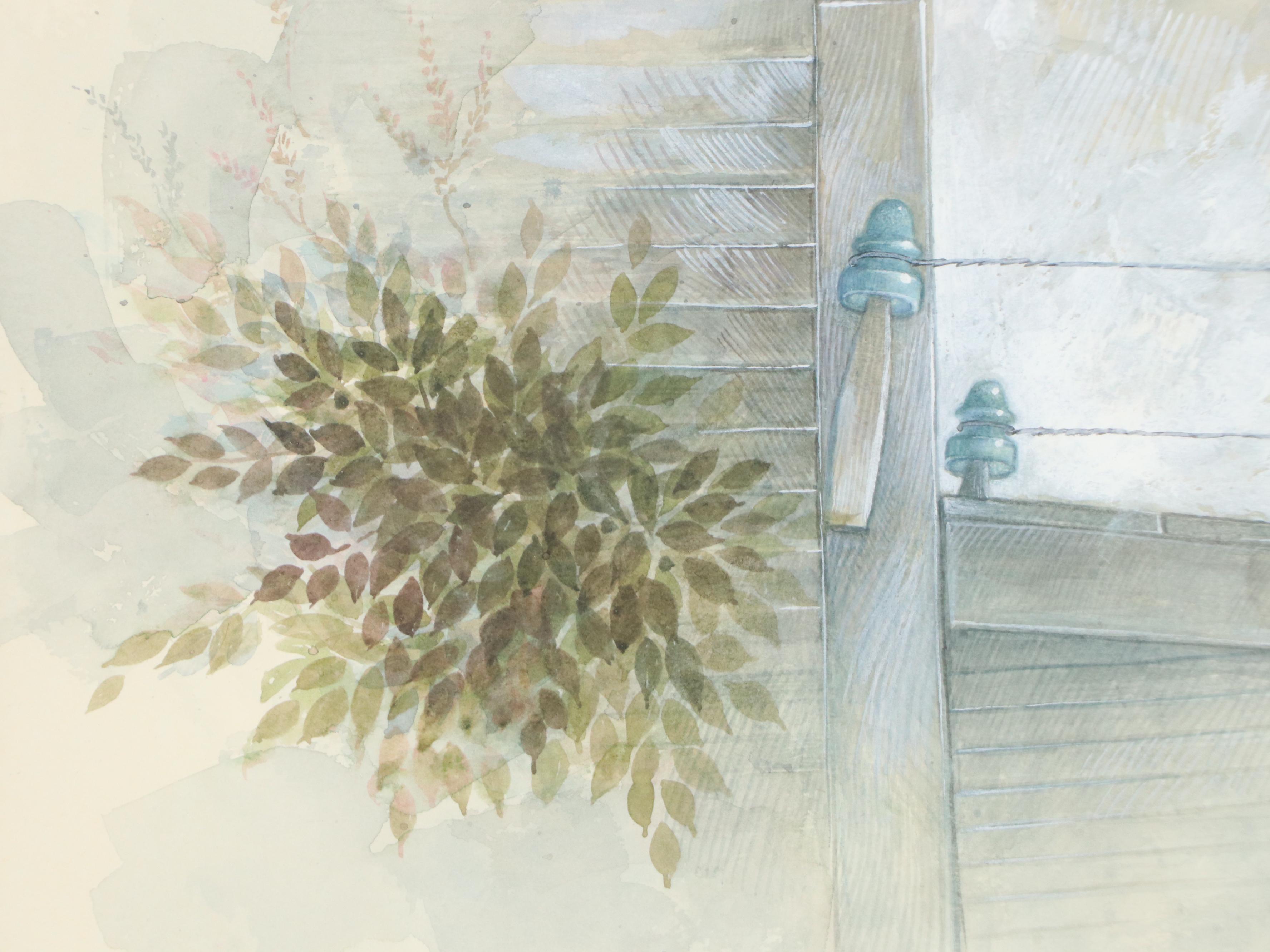 Elmer Rupp Watercolor Painting of Building Exterior, 1975