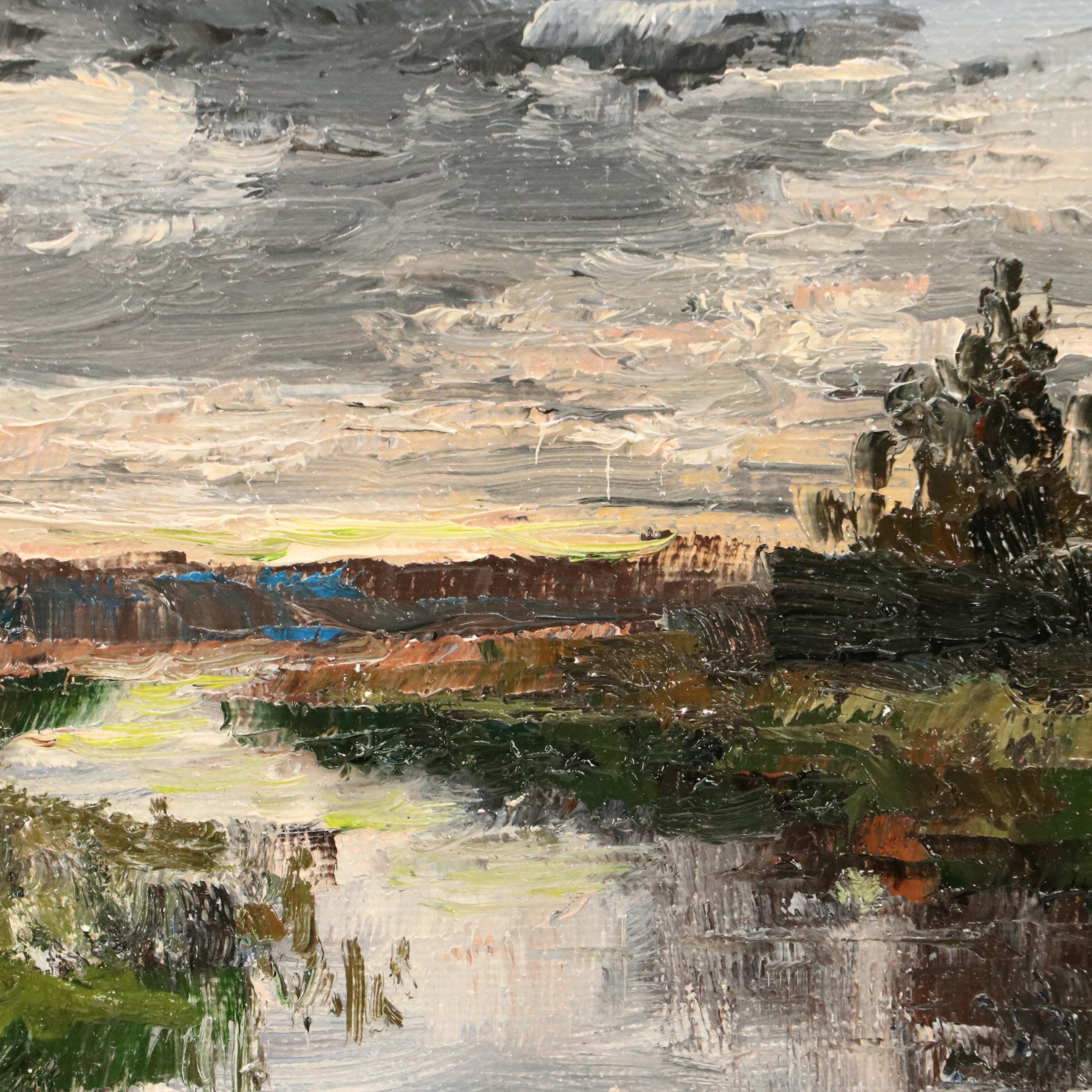 Garncarek Aleksander Pond Landscape "Zmierzk" Oil Painting, 2025