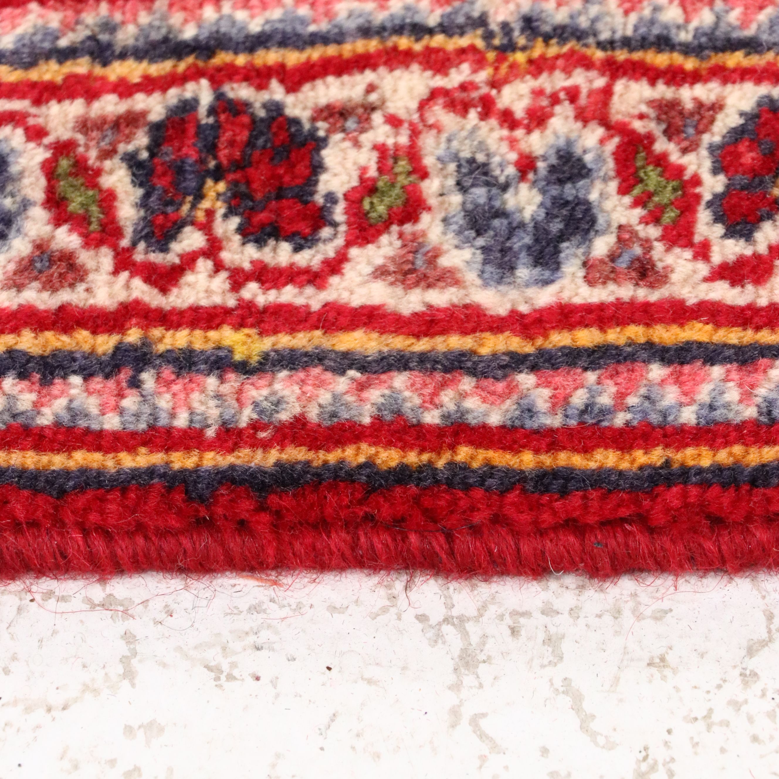 6'10 x 8'9 Hand-Knotted Persian Kashan Remnant Area Rug