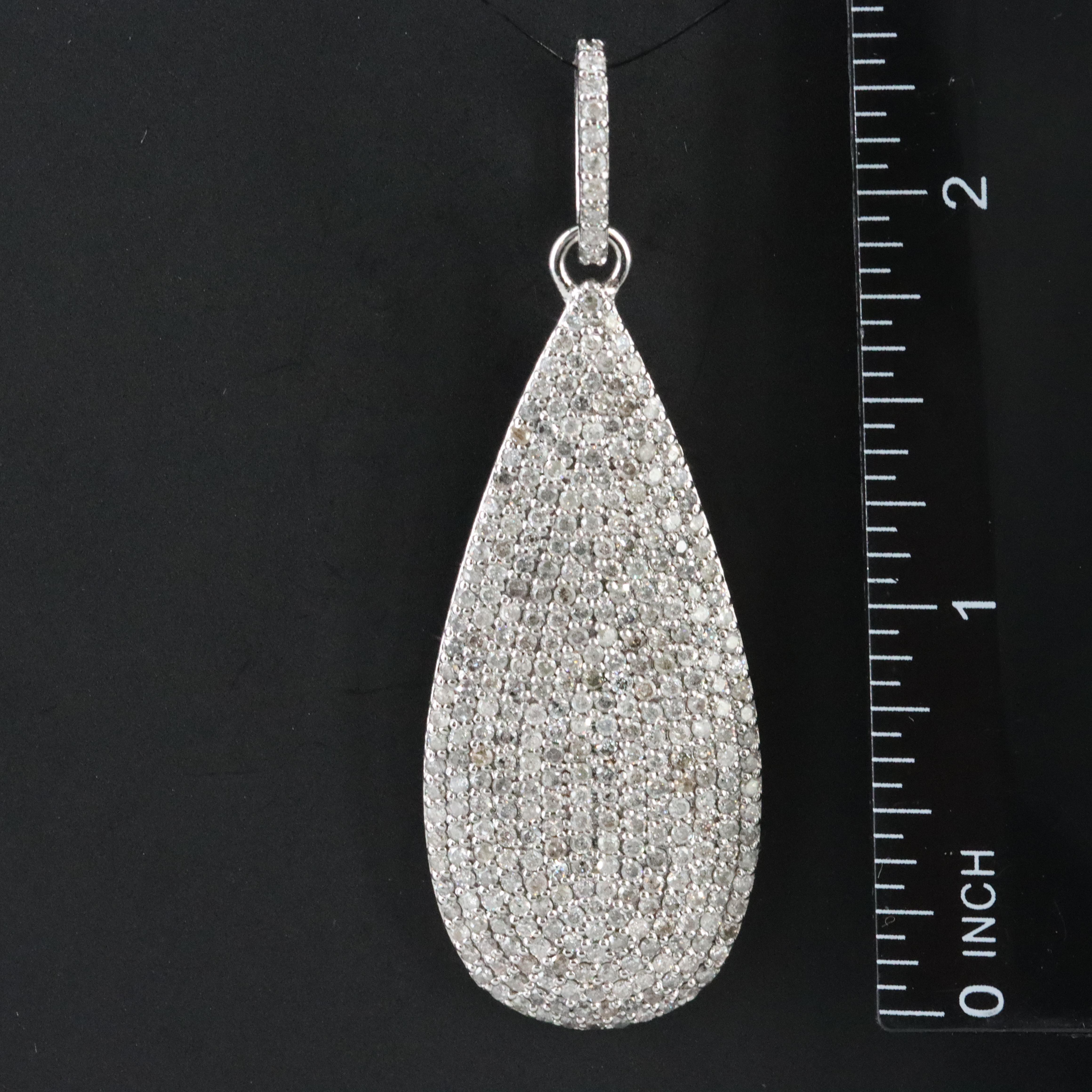 Sheryl Lowe Sterling Pavé Diamond Drop Pendant