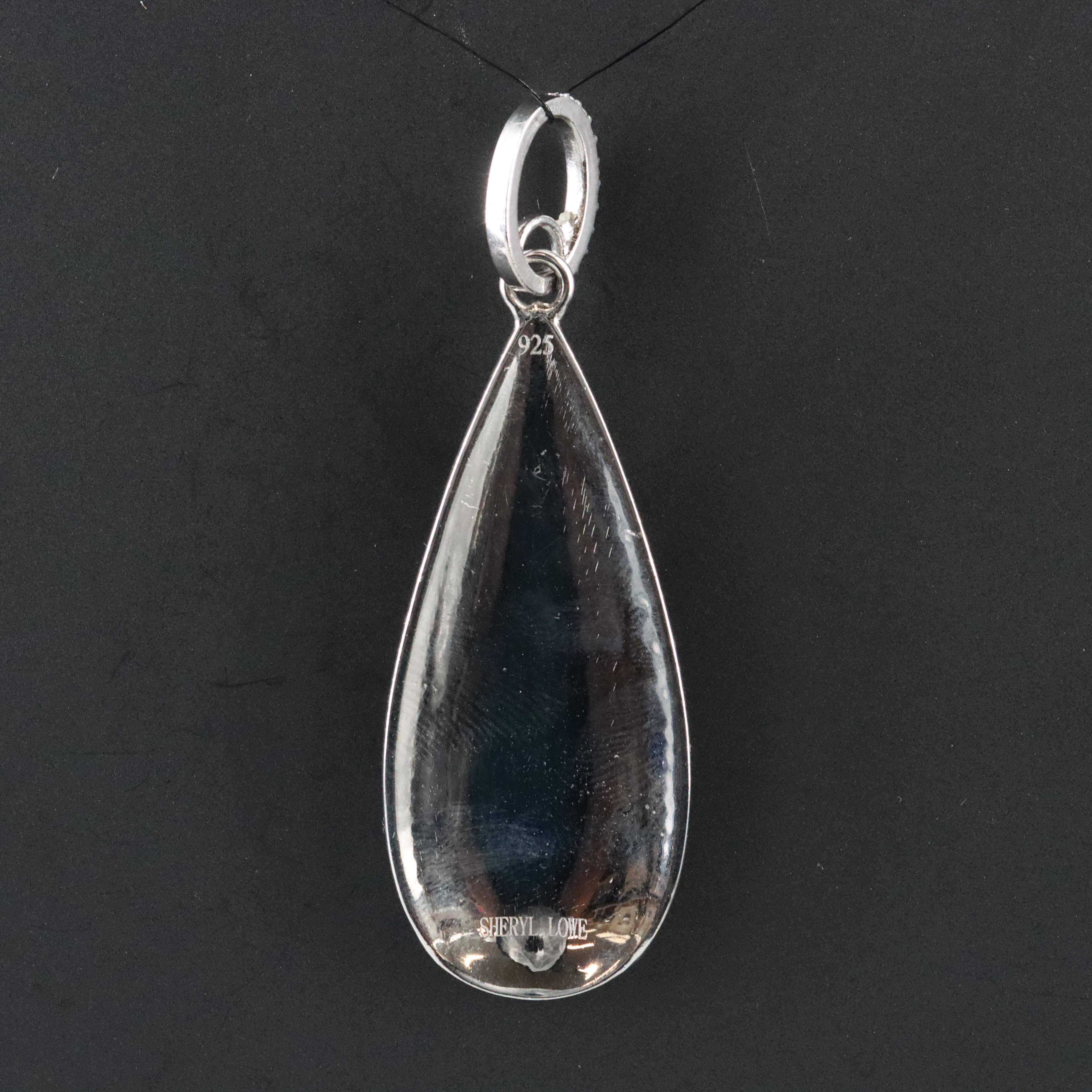 Sheryl Lowe Sterling Pavé Diamond Drop Pendant