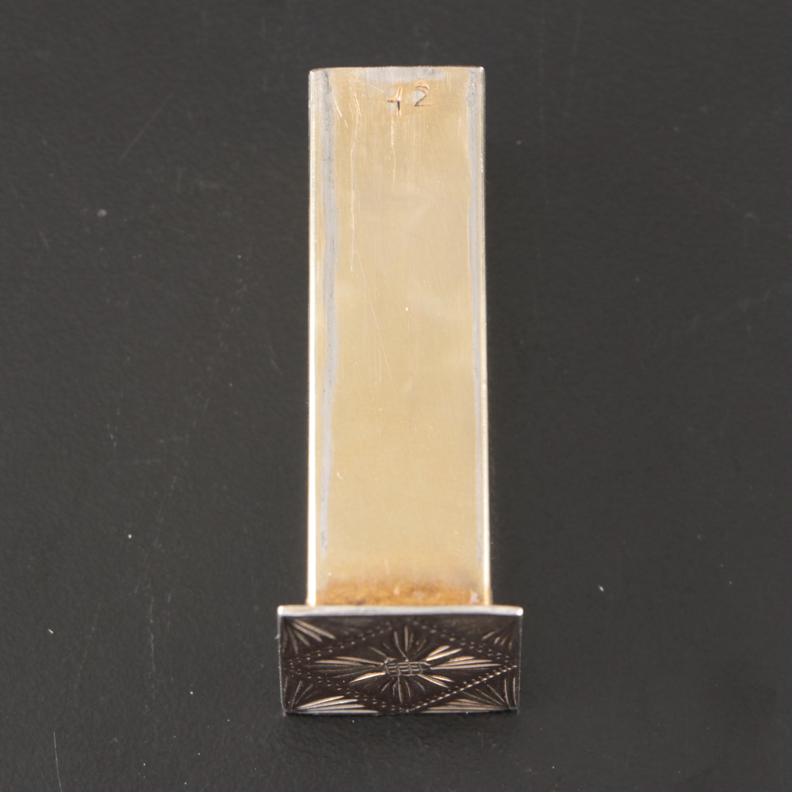 Italian Pastoral Enamel and 800 Silver Lipstick Case with Mirror