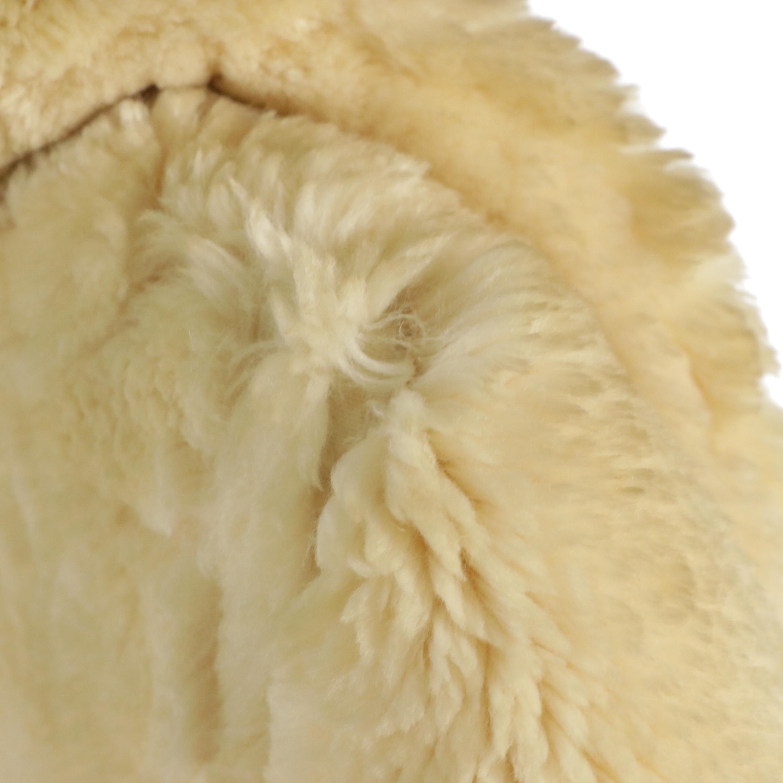 Bleached Sheared Beaver Fur Coat with Crystal Embellished Buttons