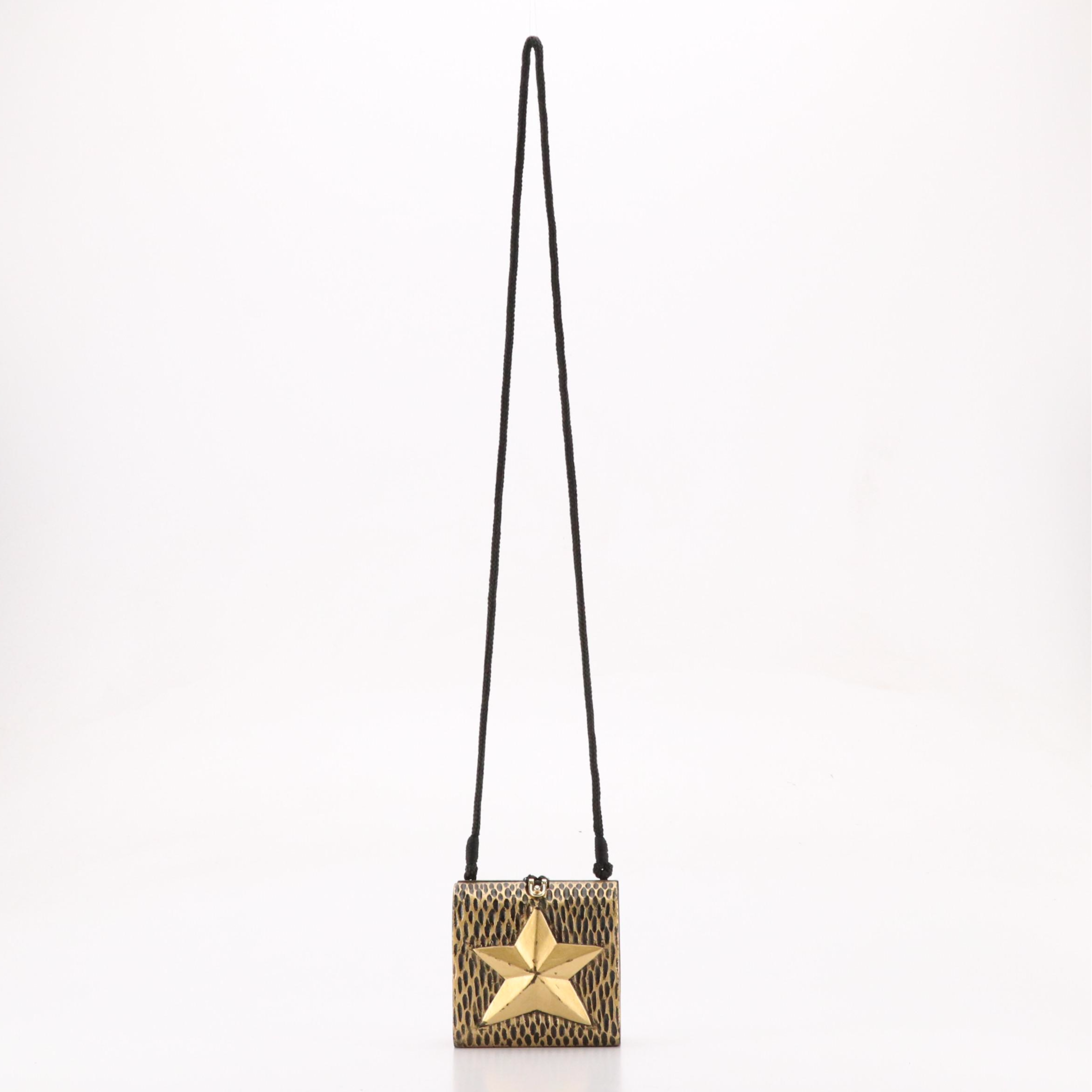 Timmy Woods Vintage Carved and Painted Wooden Star Bag