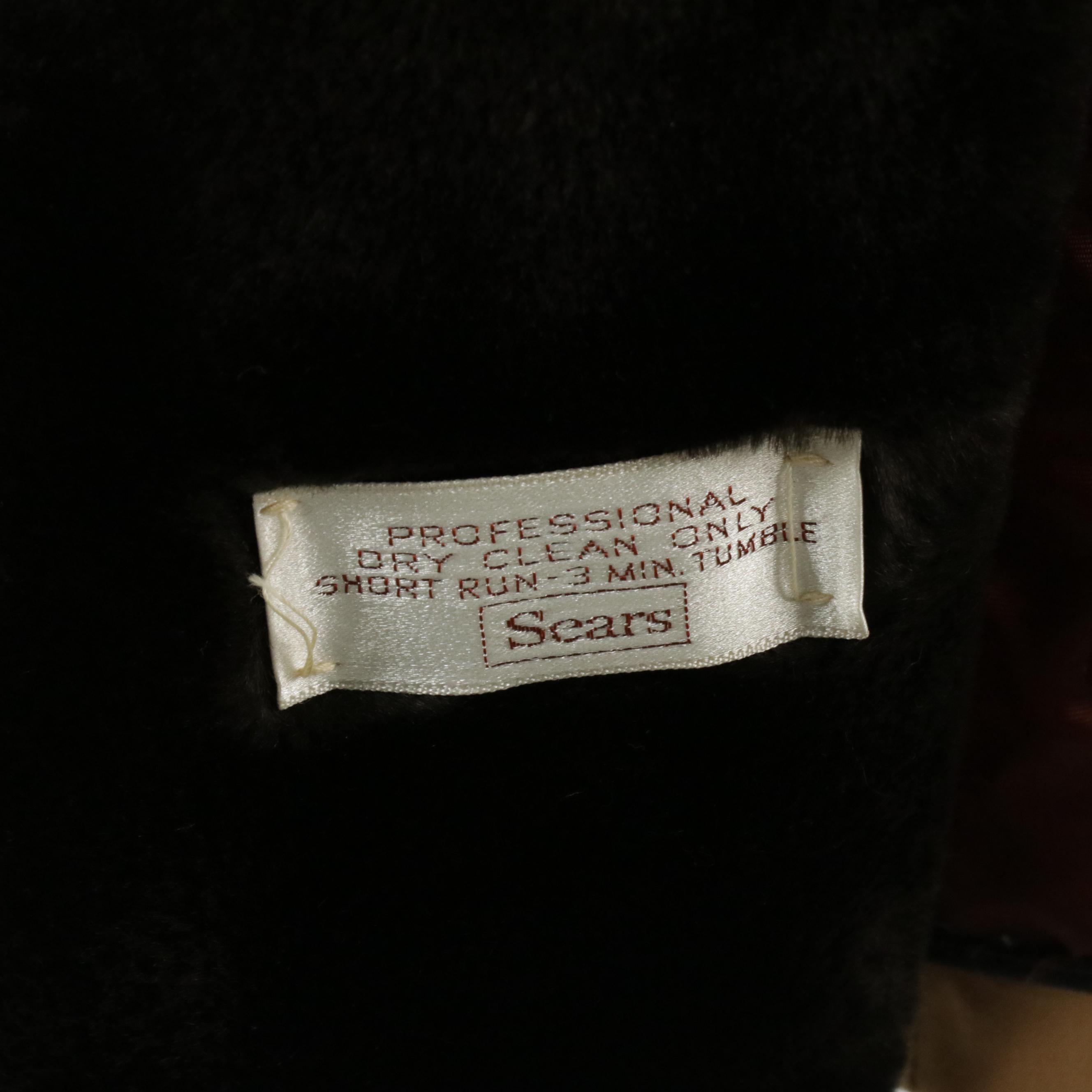 Sears Vintage Faux-Fur Lined Double-Breasted Trench Coat