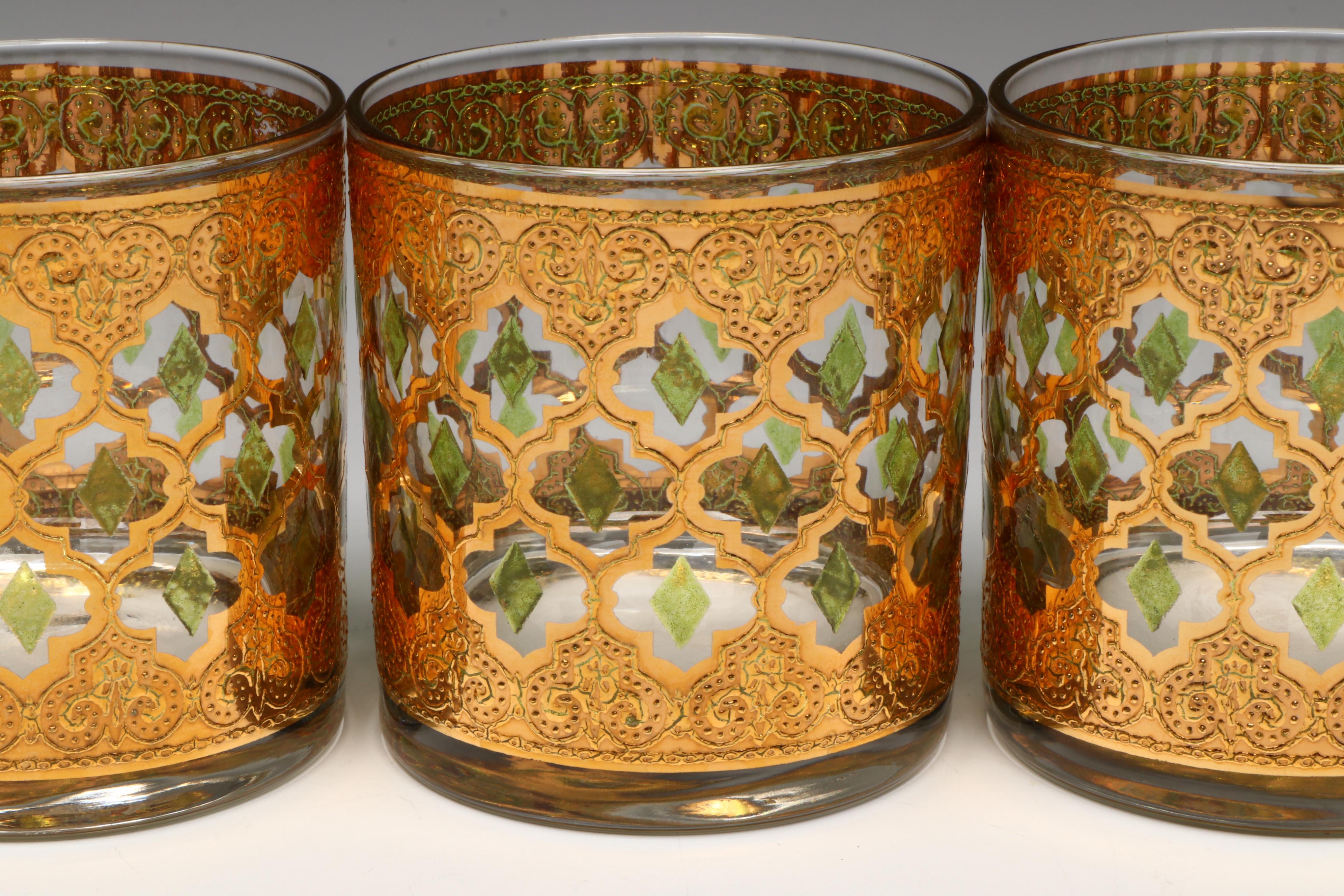 Culver "Valencia" Old Fashioned Glasses, Mid-20th Century