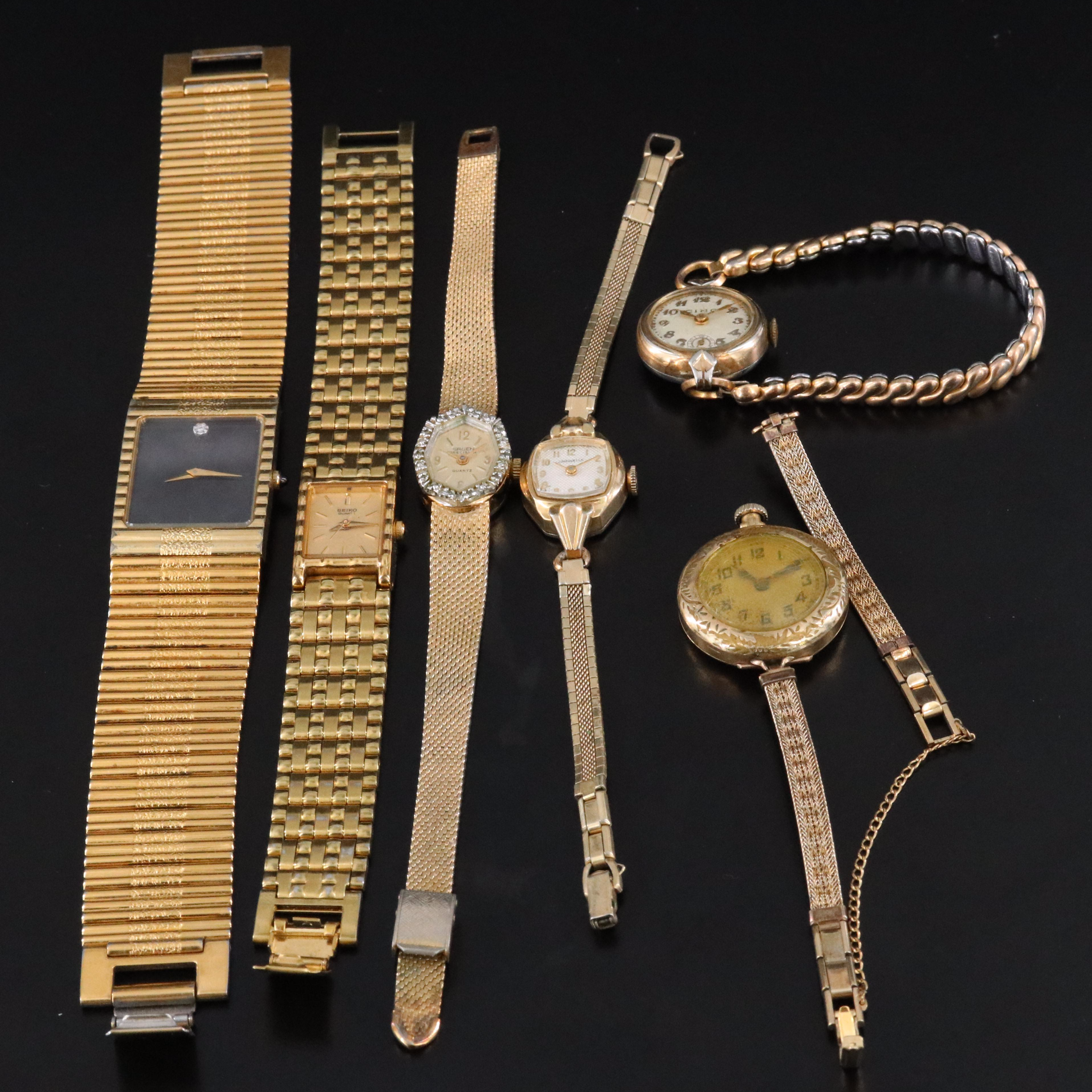 Collection of Vintage Stem Wind and Quartz Dress Watches