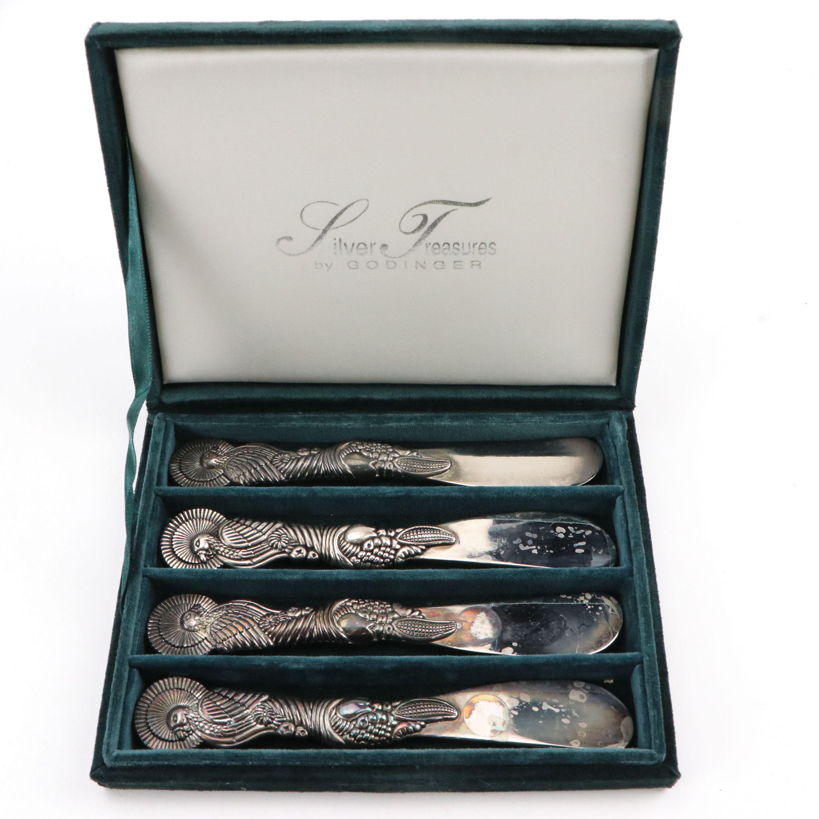 Godinger "Turkey" Silver Plate Butter Spreaders, 2010–2020