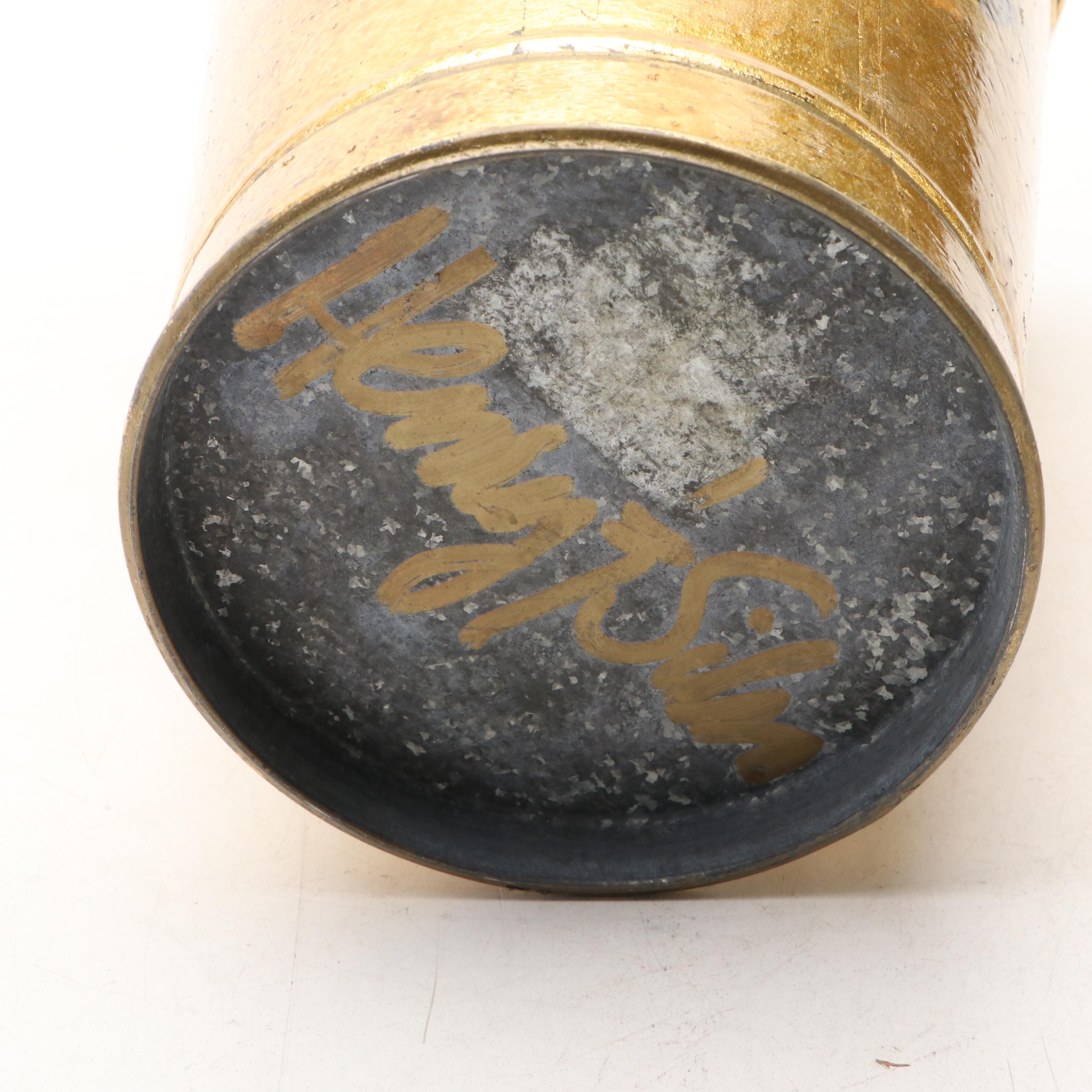 Metal Ice Bucket with Tiffany & Co. Sterling and Other Bottle Stoppers