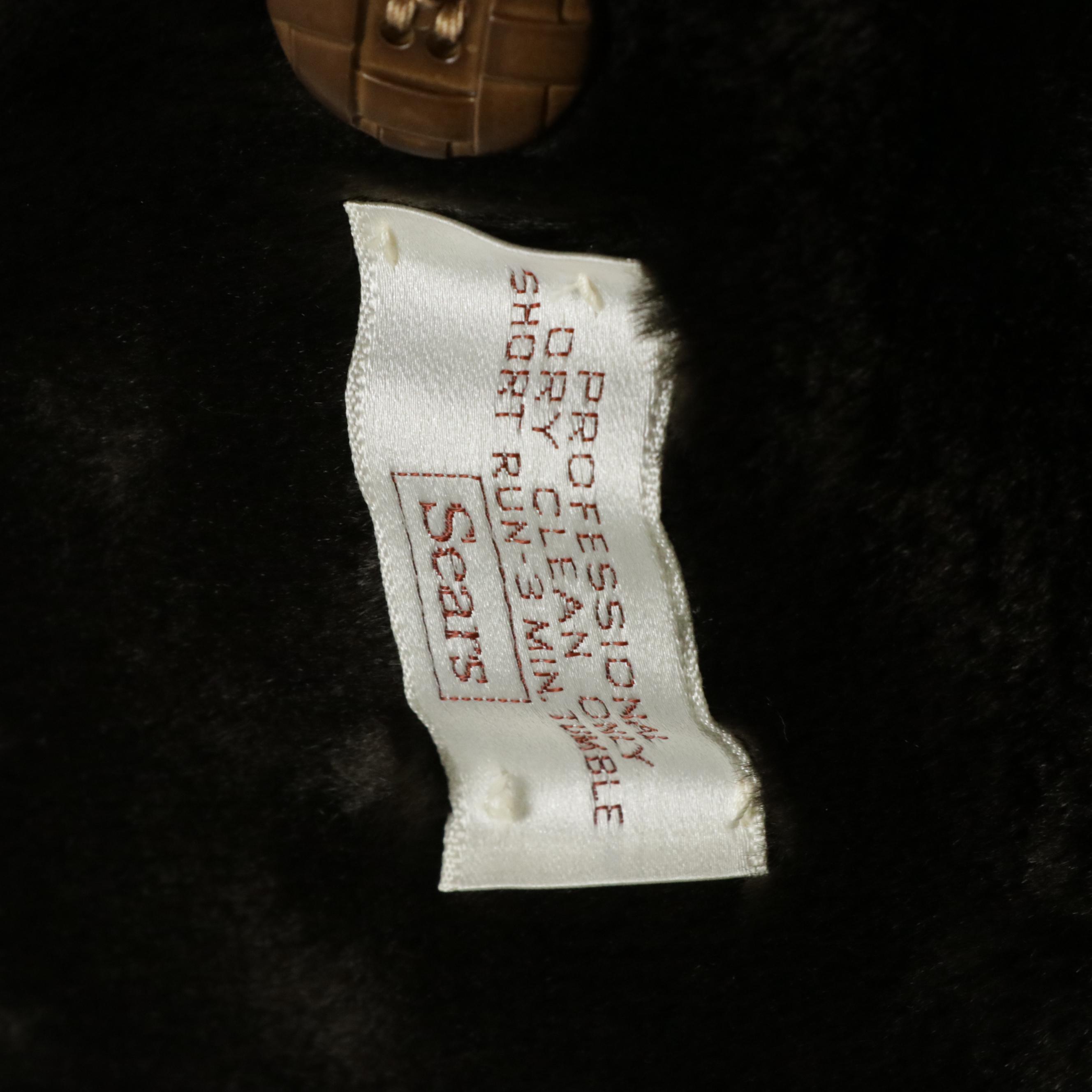 Sears Vintage Faux-Fur Lined Double-Breasted Trench Coat
