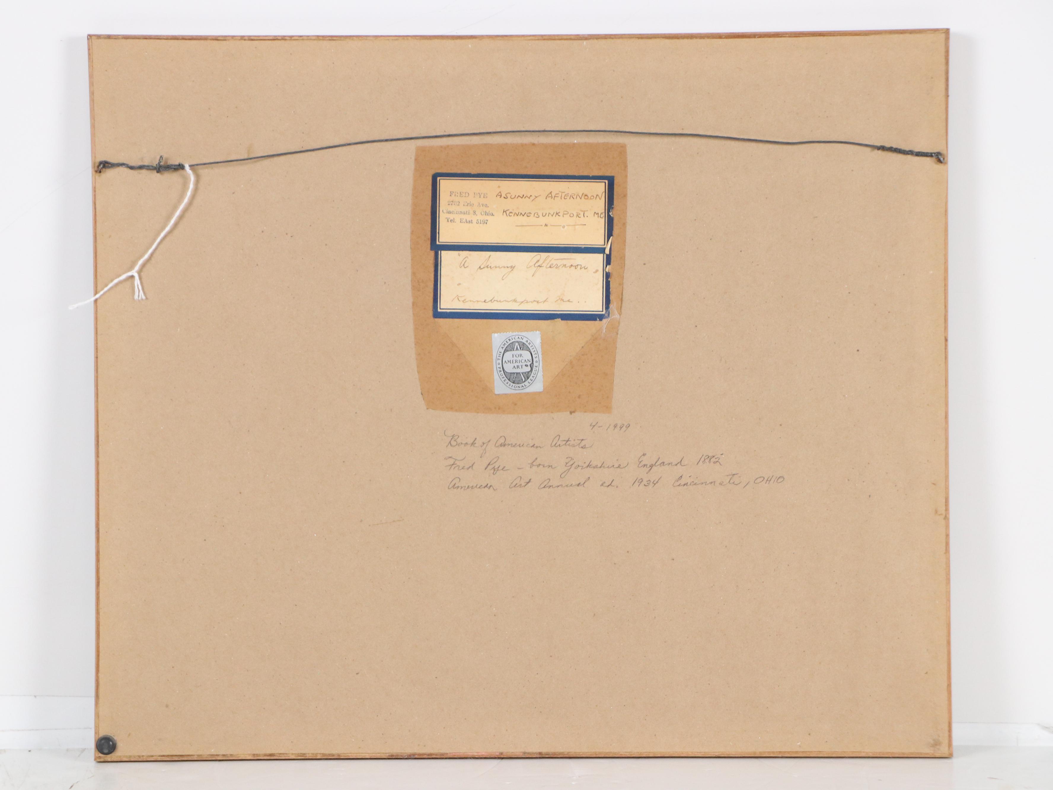 Fred Pye Watercolor Painting "A Sunny Afternoon, Kennebunkport, ME," Mid-20th C.