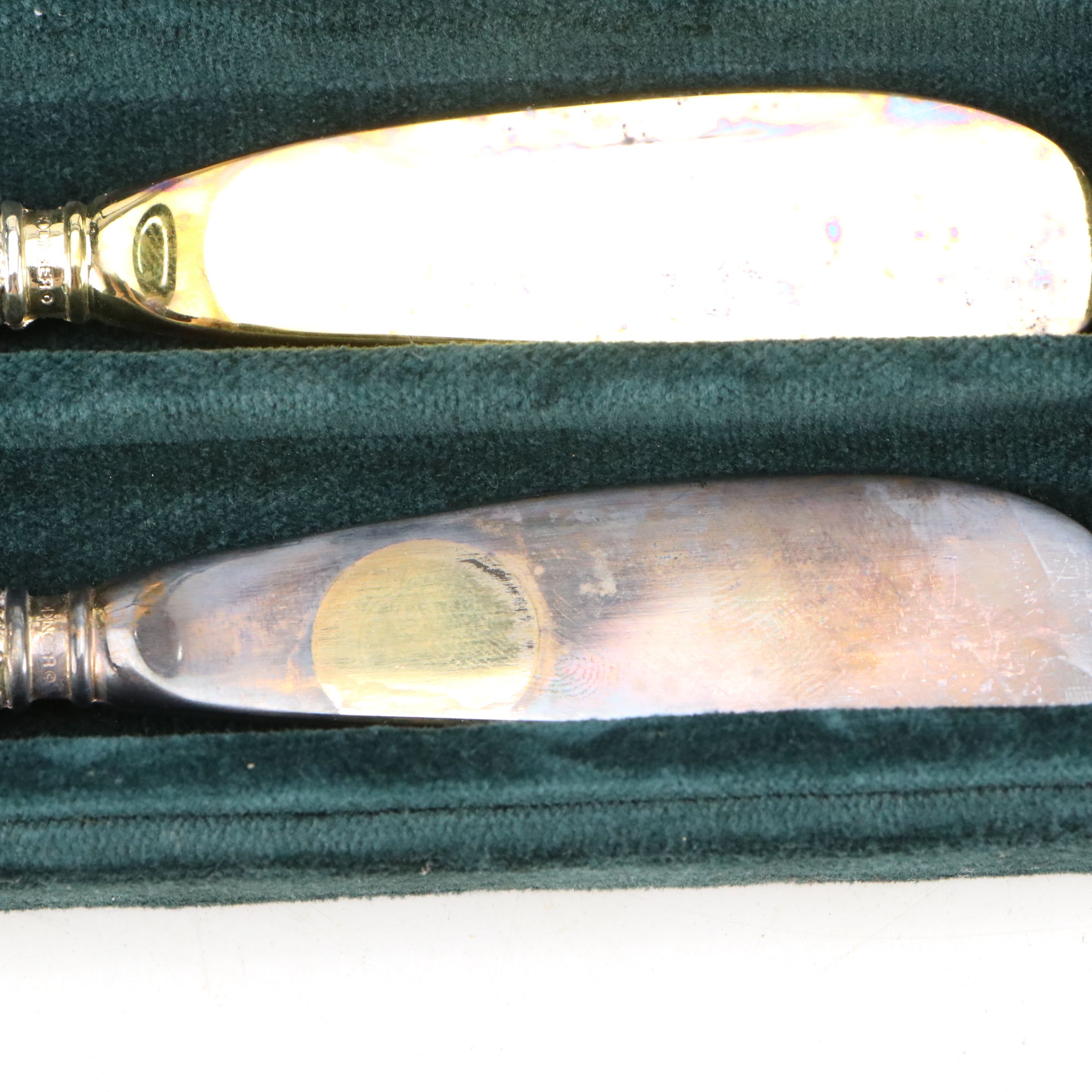 Godinger "Vineyard" Silver Plate Spreaders with Gilt Blades