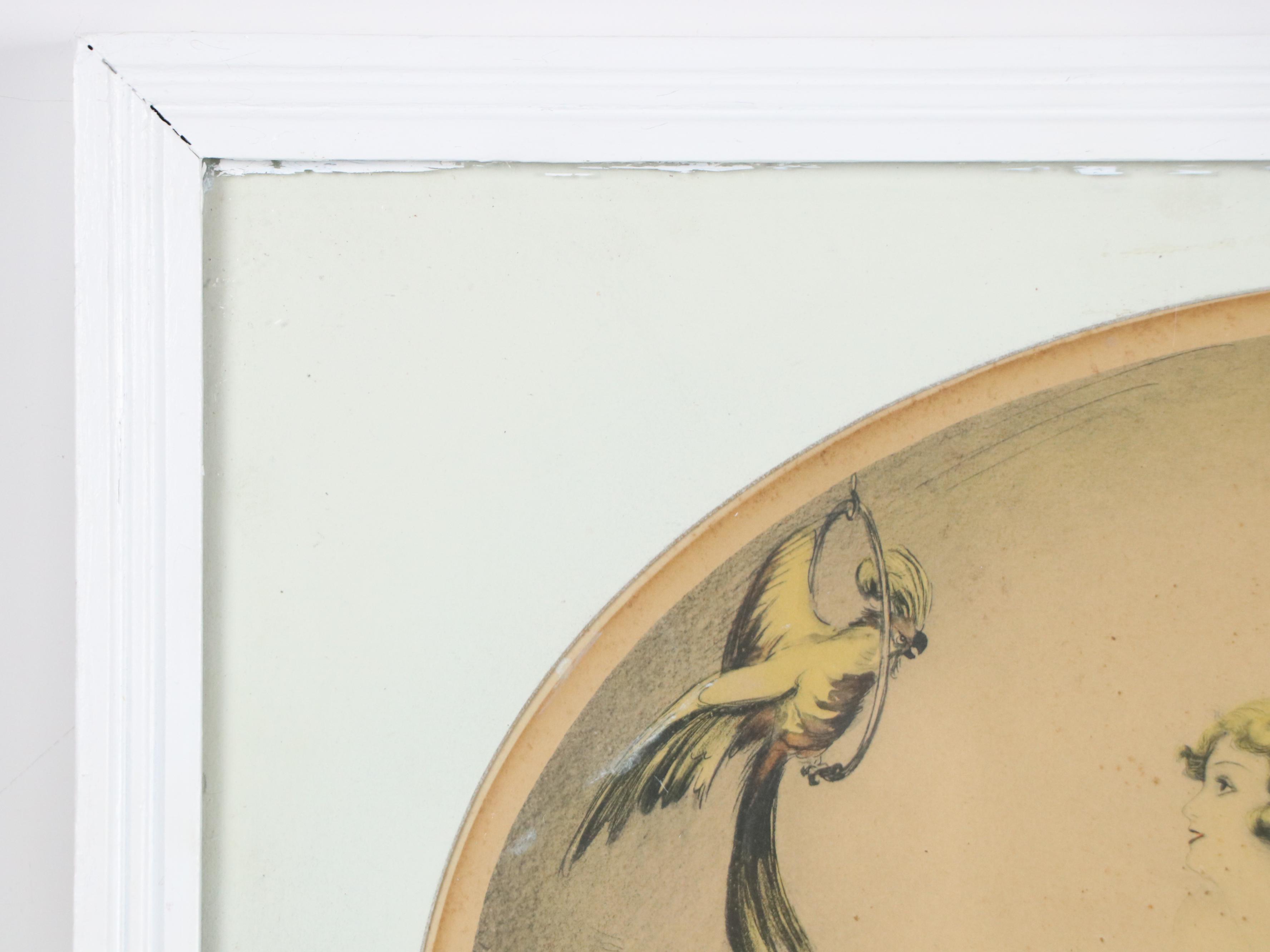 Louis Szanto Handcolored Collotype "Bon Jour," Early 20th Century