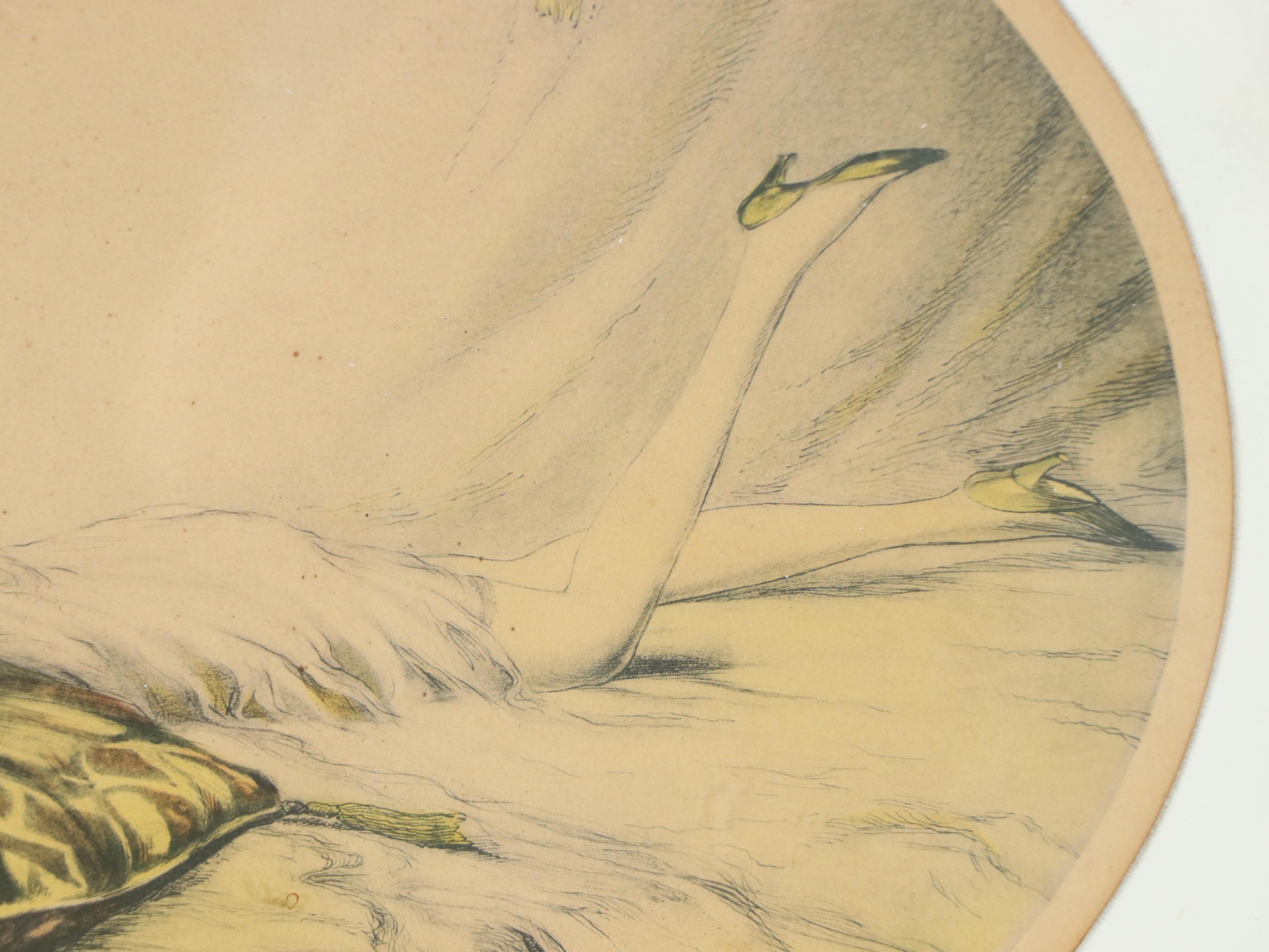 Louis Szanto Handcolored Collotype "Bon Jour," Early 20th Century