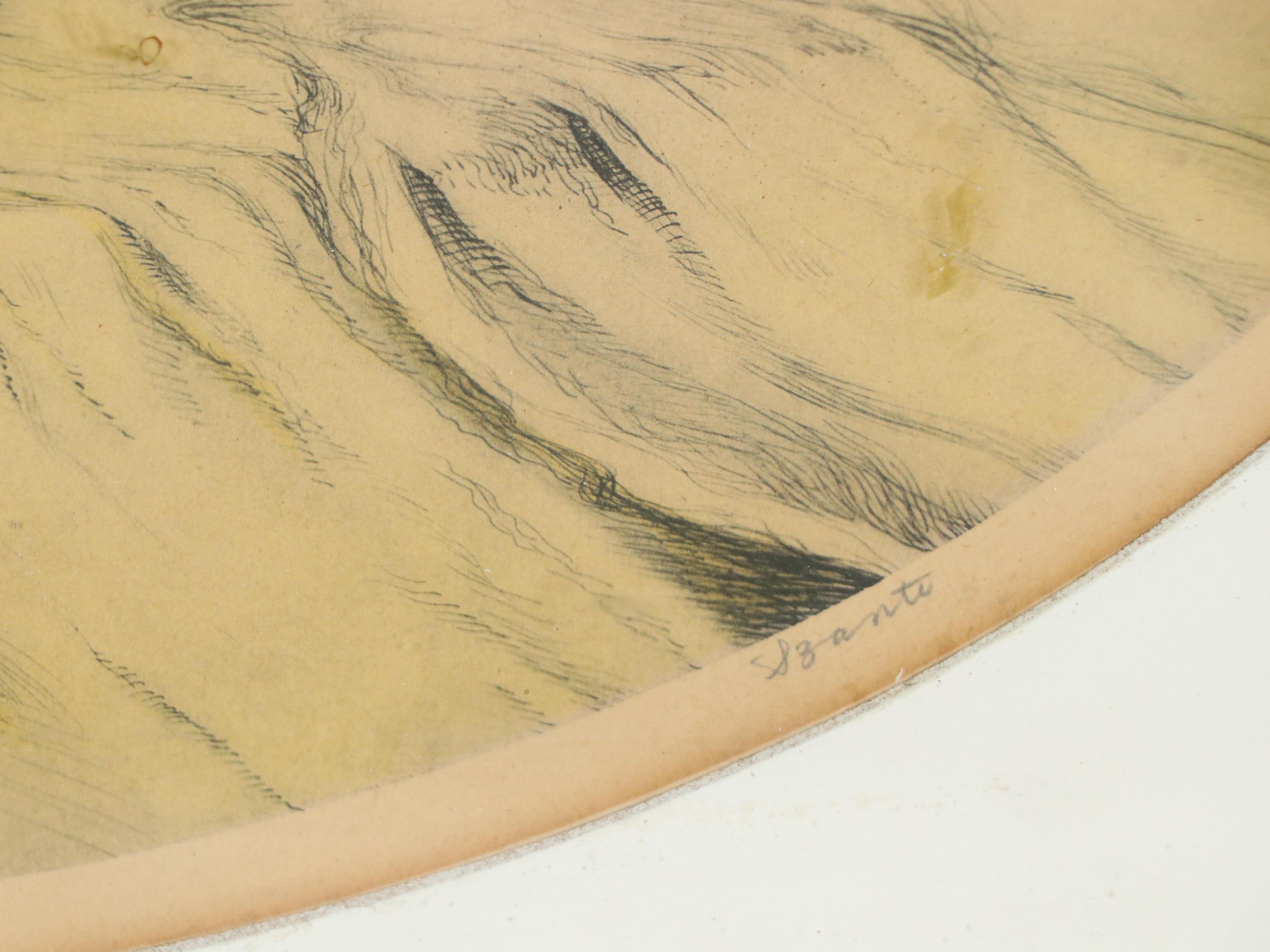 Louis Szanto Handcolored Collotype "Bon Jour," Early 20th Century