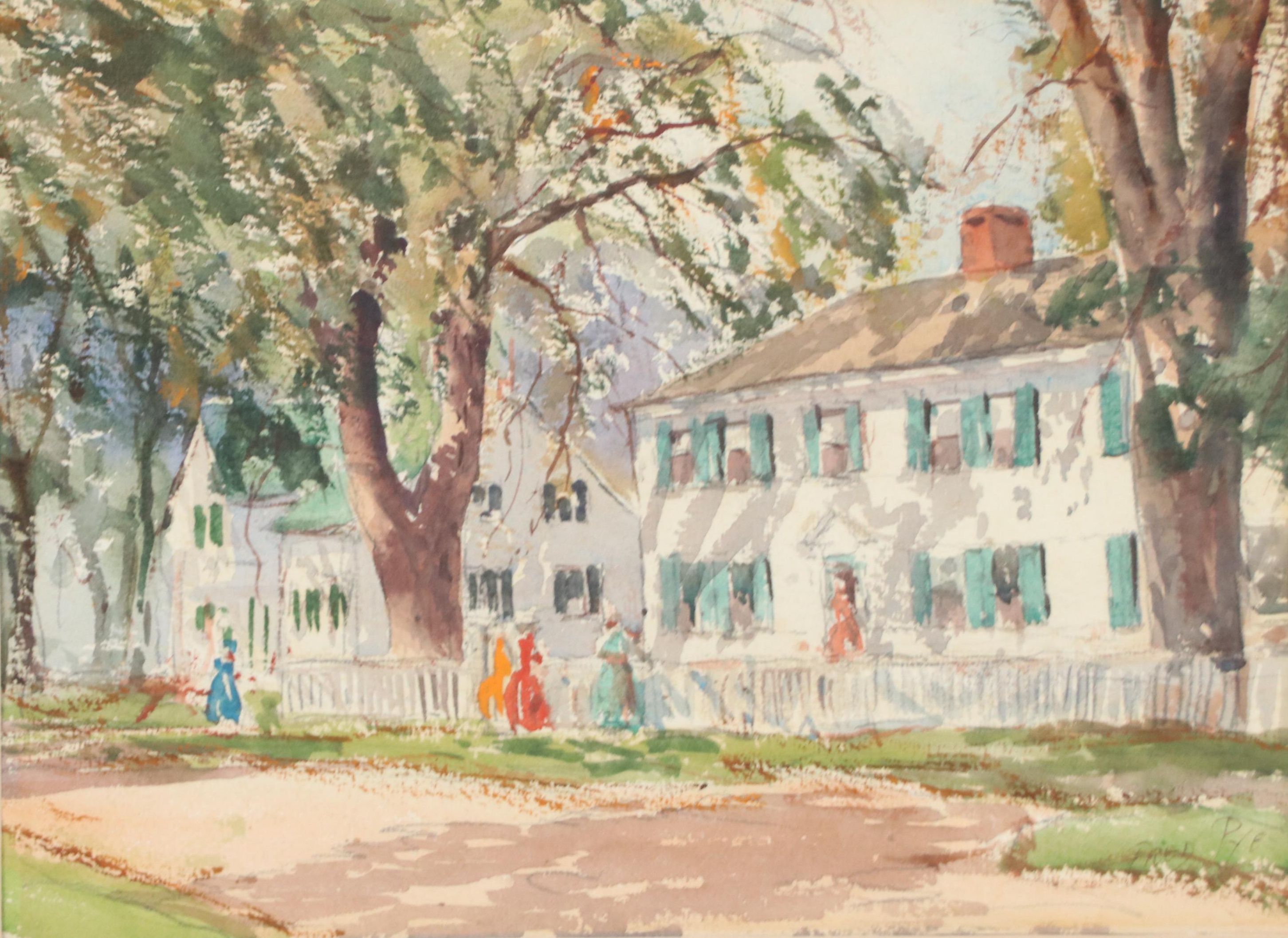 Fred Pye Watercolor Painting "A Sunny Afternoon, Kennebunkport, ME," Mid-20th C.