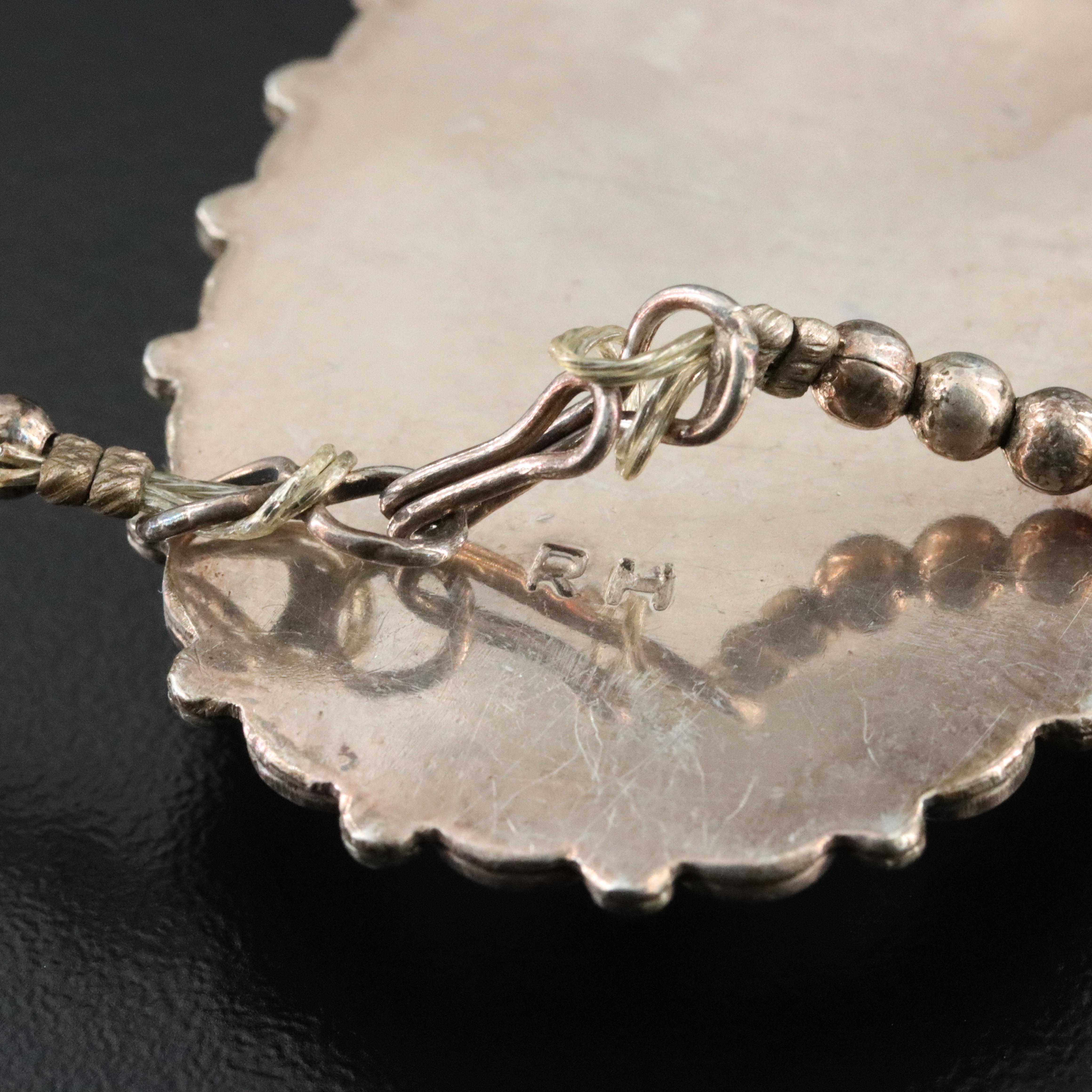 Western Signed Sterling Turquoise Pendant Necklace