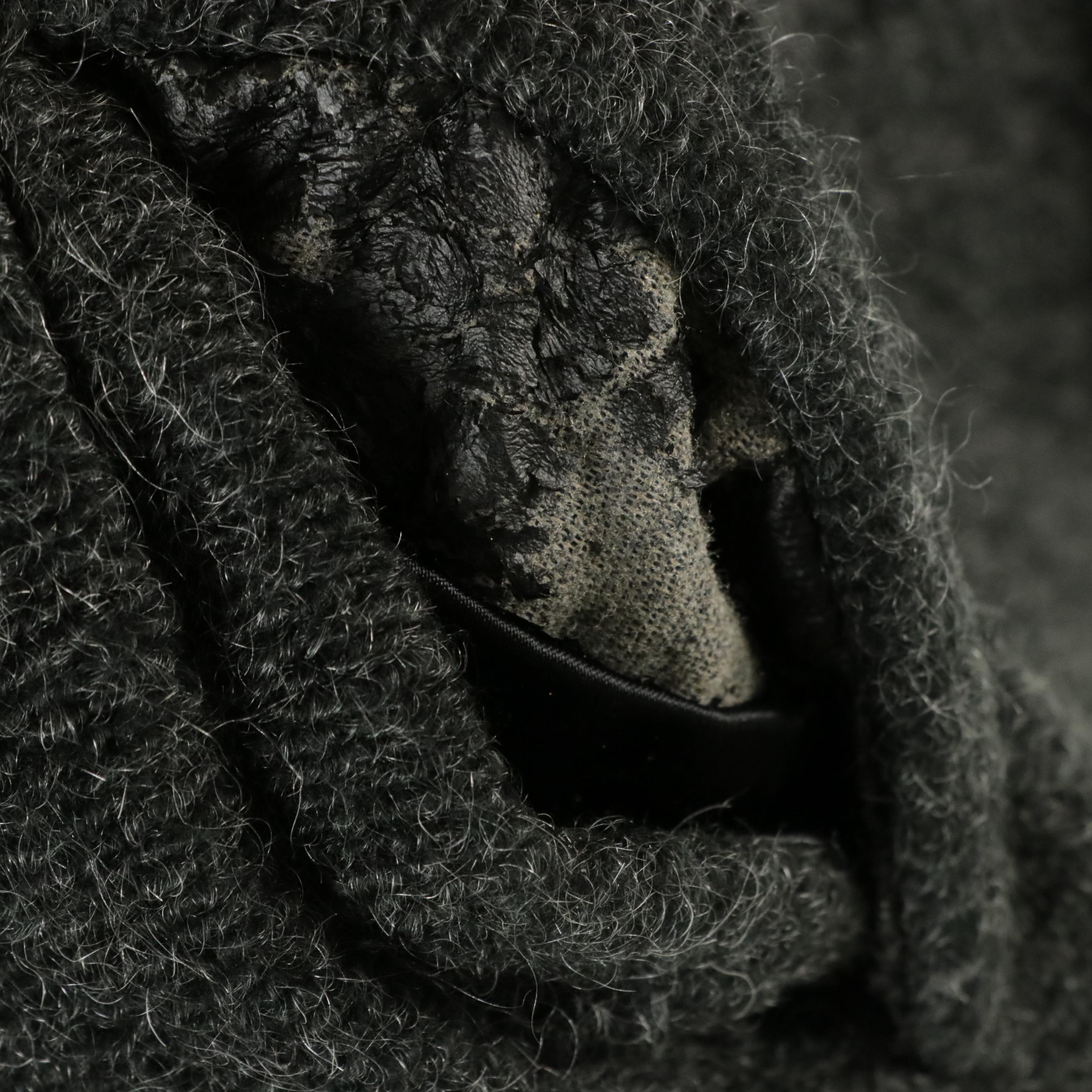 Oleg Cassini Acrylic/Mohair Knit Belted Jacket with Faux Fur Trim