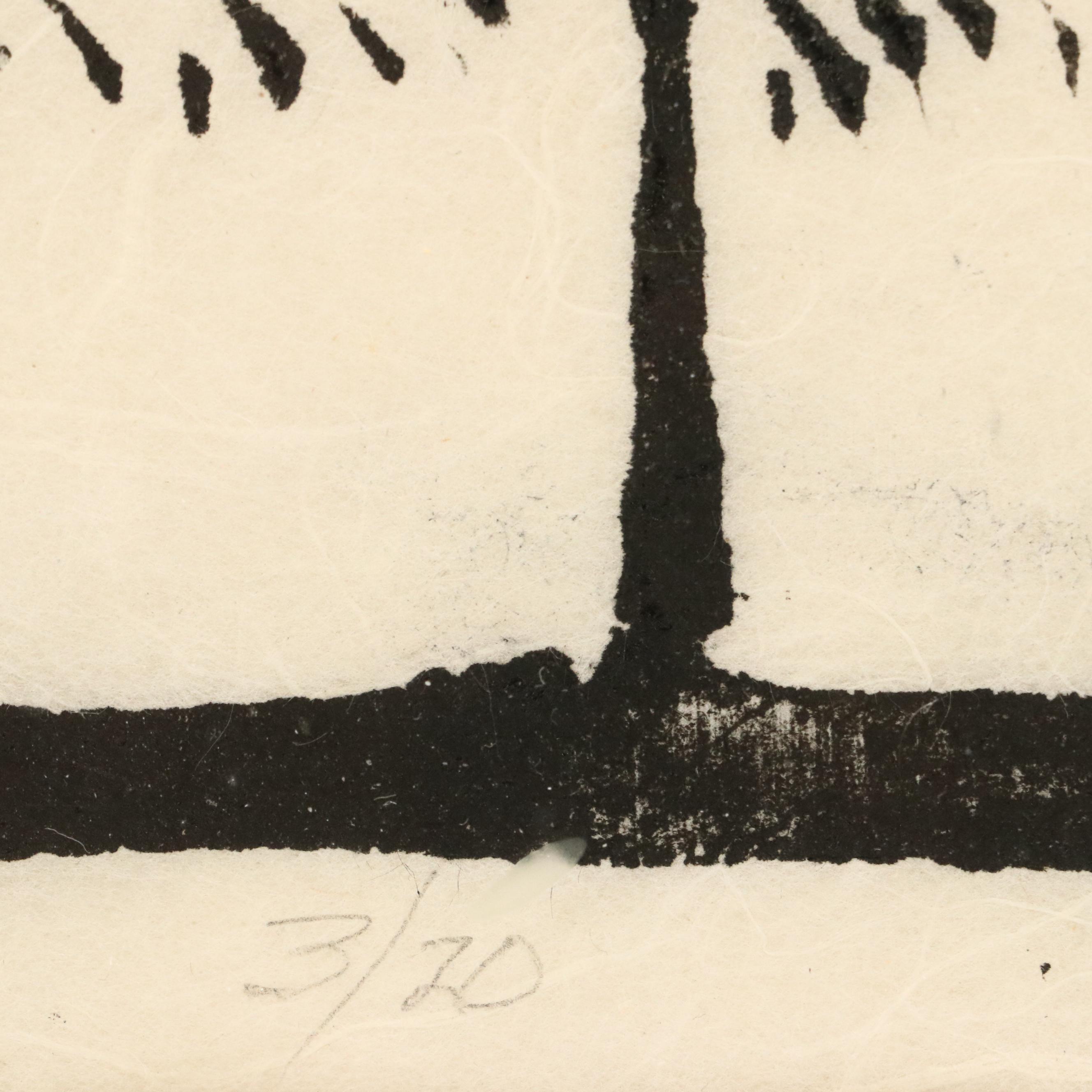 Jane Heidrich Woodcut "Cathedral Door," 1969