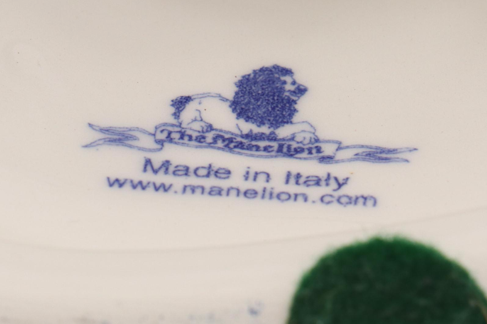 The Mane Lion Italian Majolica Footed Centerpiece Bowl