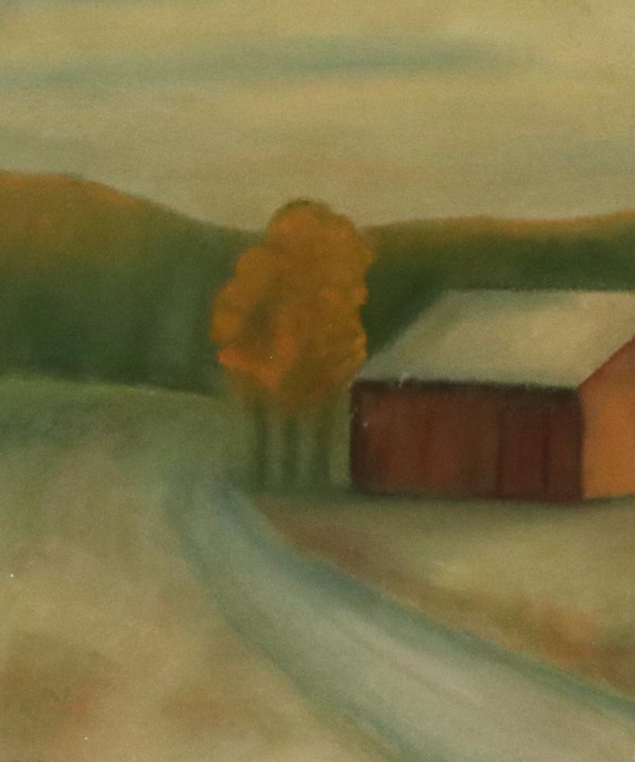 Rural Landscape Pastel Drawing, 21st Century