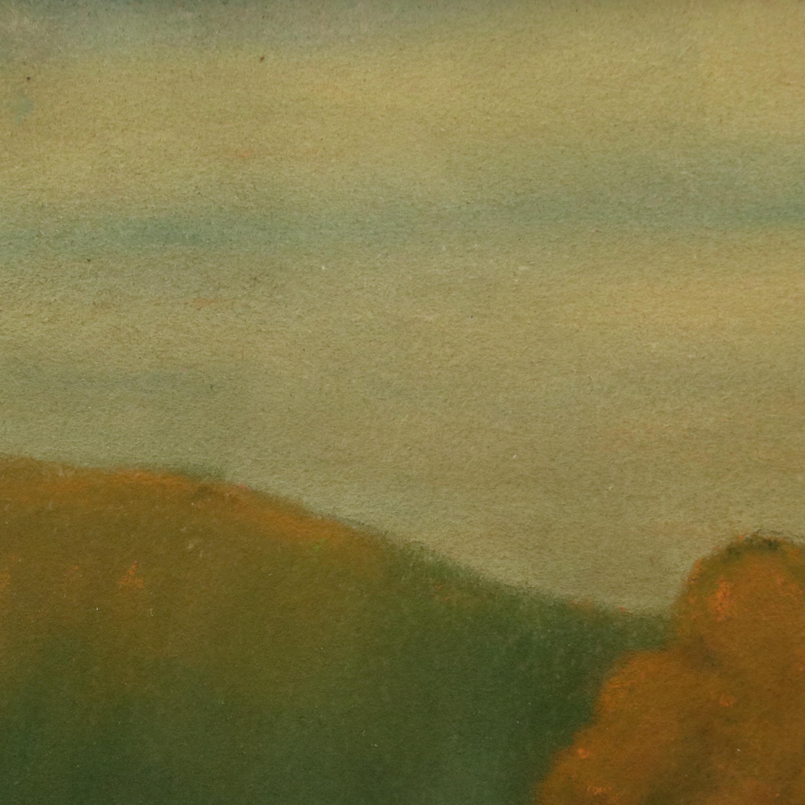 Rural Landscape Pastel Drawing, 21st Century